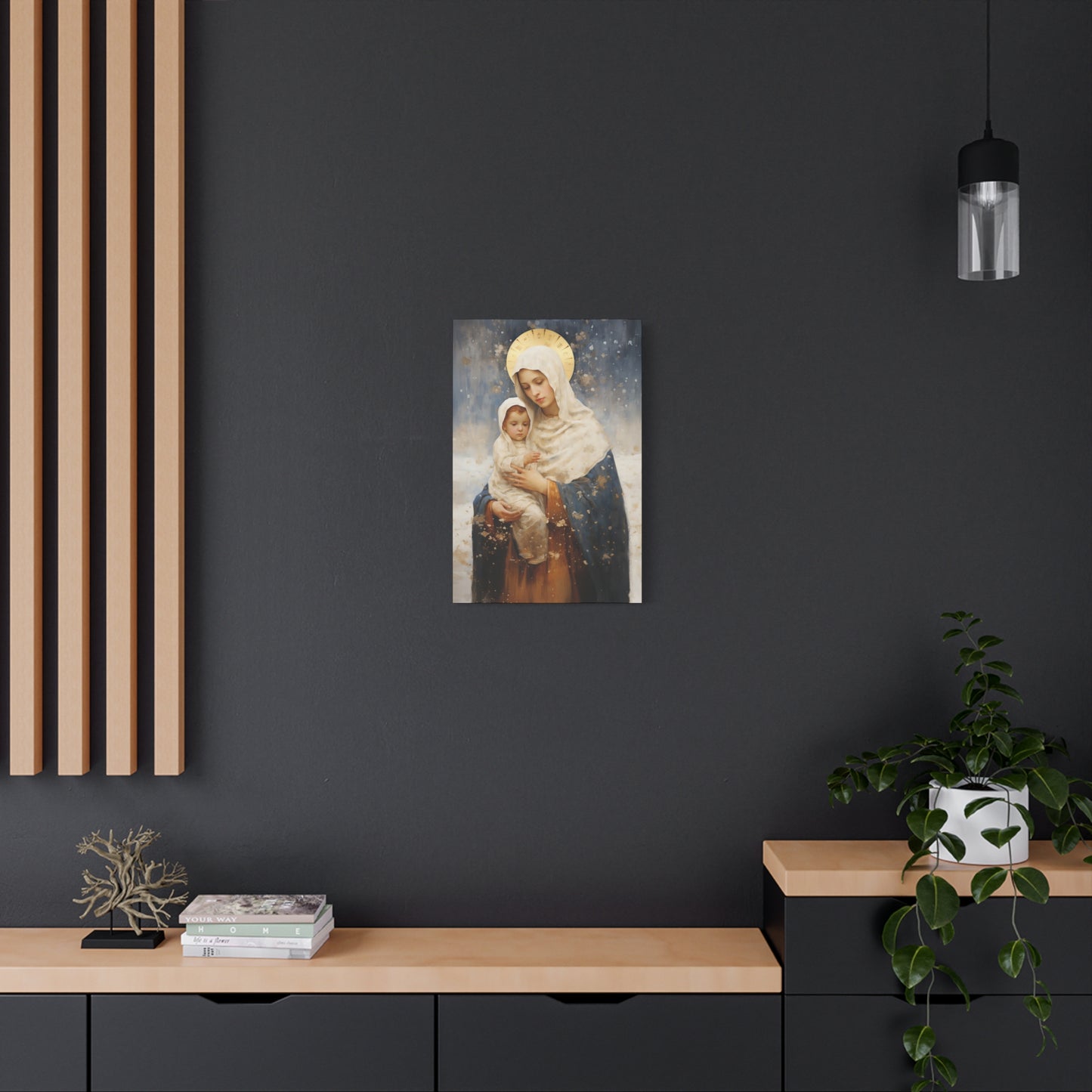 Winter's Grace : Our Lady of the Snows Canvas Print - Multiple Sizes - Catholic Home art - Gallery Wrapped Canvas - Sanctified Souls Print