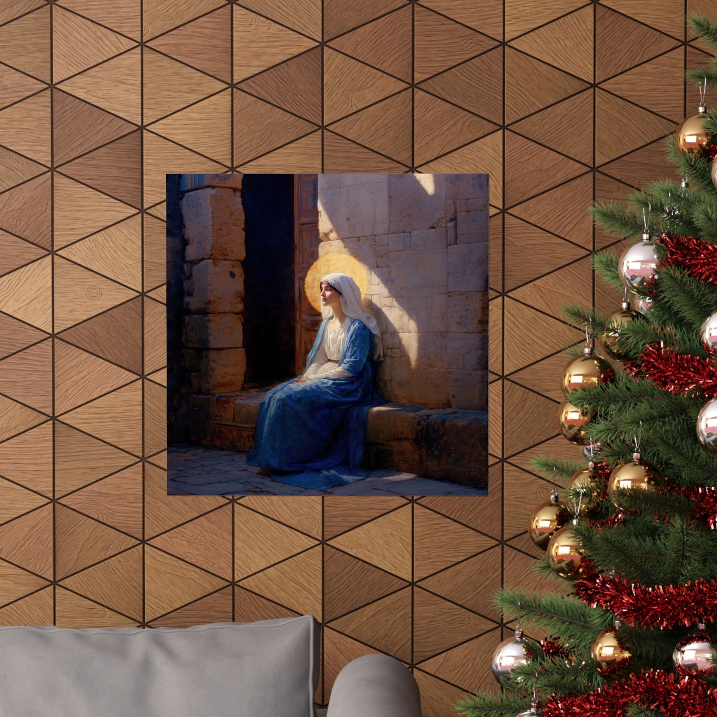 The Quiet Fiat That Split the Darkness, Mary's Yes - Sanctified Souls Print - Multiple Sizes - Premium Matte Vertical Posters