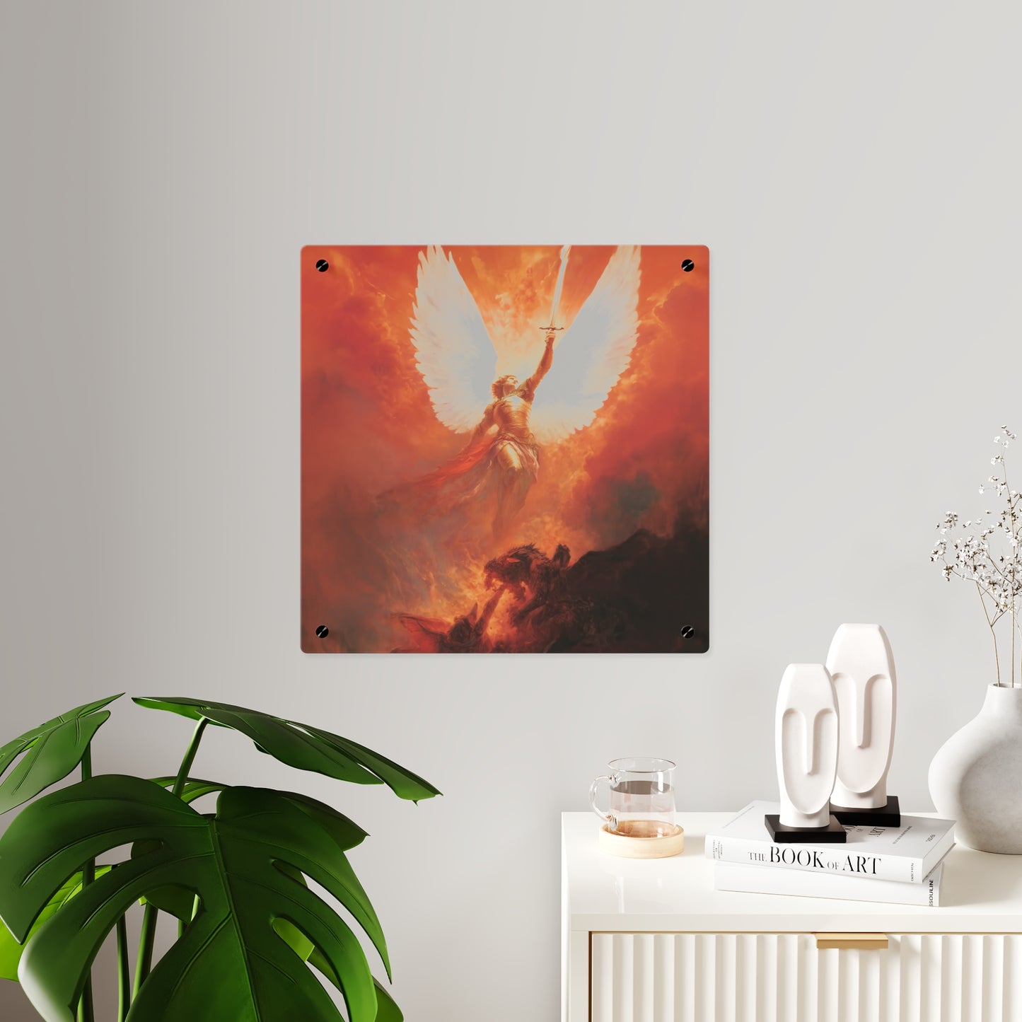 Saint Michael the Archangel  Wall Art Panel - Ready to Hang Acrylic Print - Catholic Saint Art - Patron Saint Print - No Frame needed