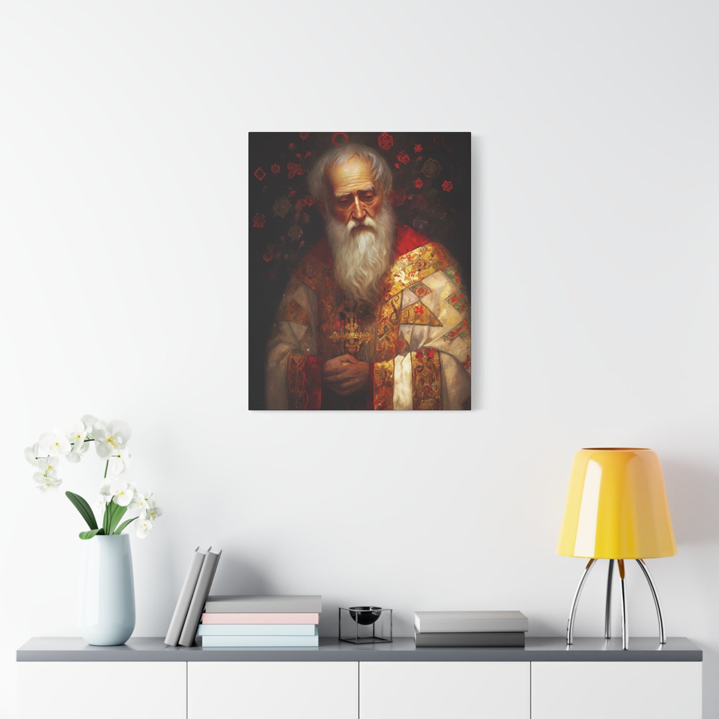 Saint Nicholas - Museum Wrapped Canvas - Sanctified Souls Print - Religious Art for your Home - Father Christmas - Catholic Christmas