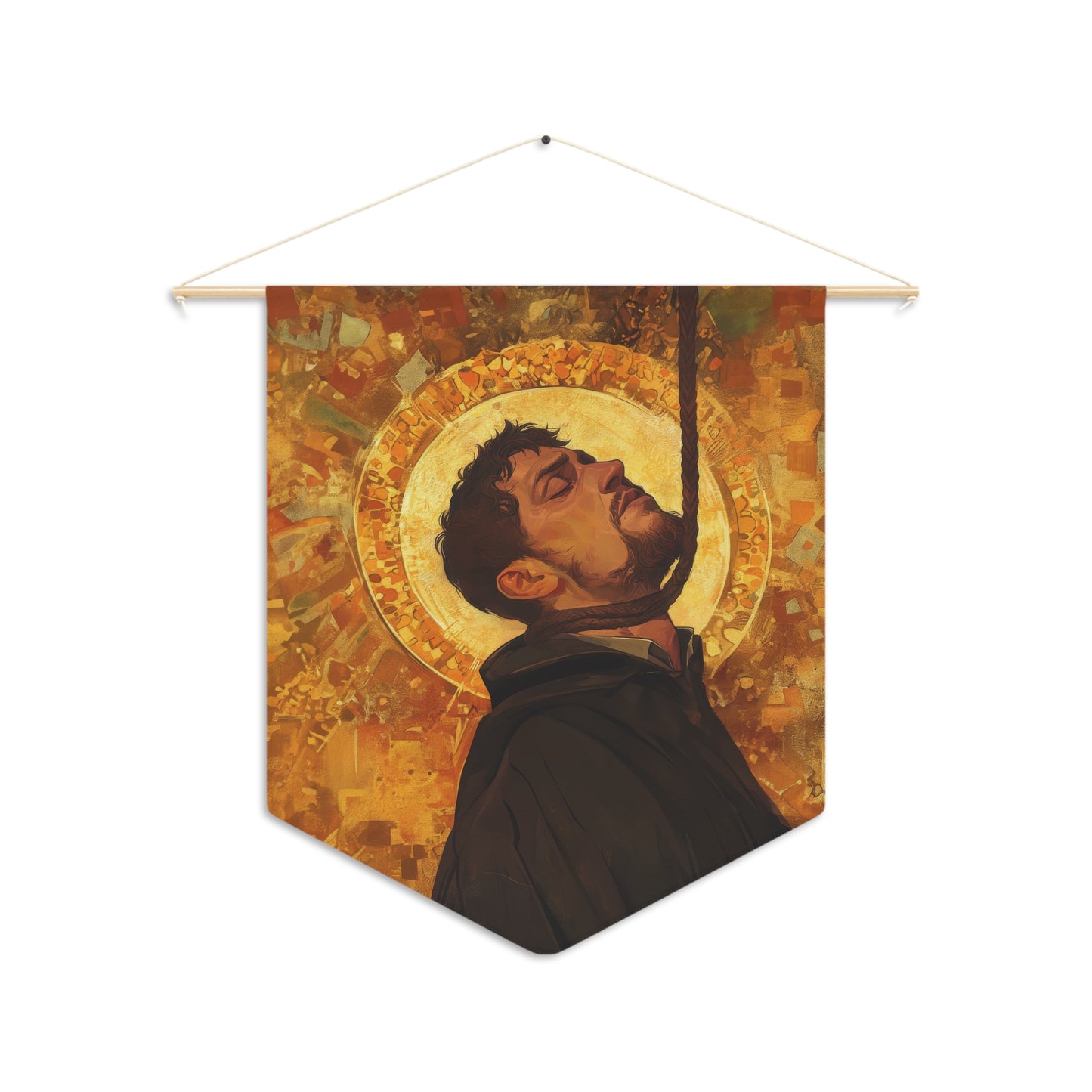 Saint John Ogilvie Pennant / Banner / Wall Hanging - Prayer room art - 18" x 21" - Catholic prayer Religious Christian Gift