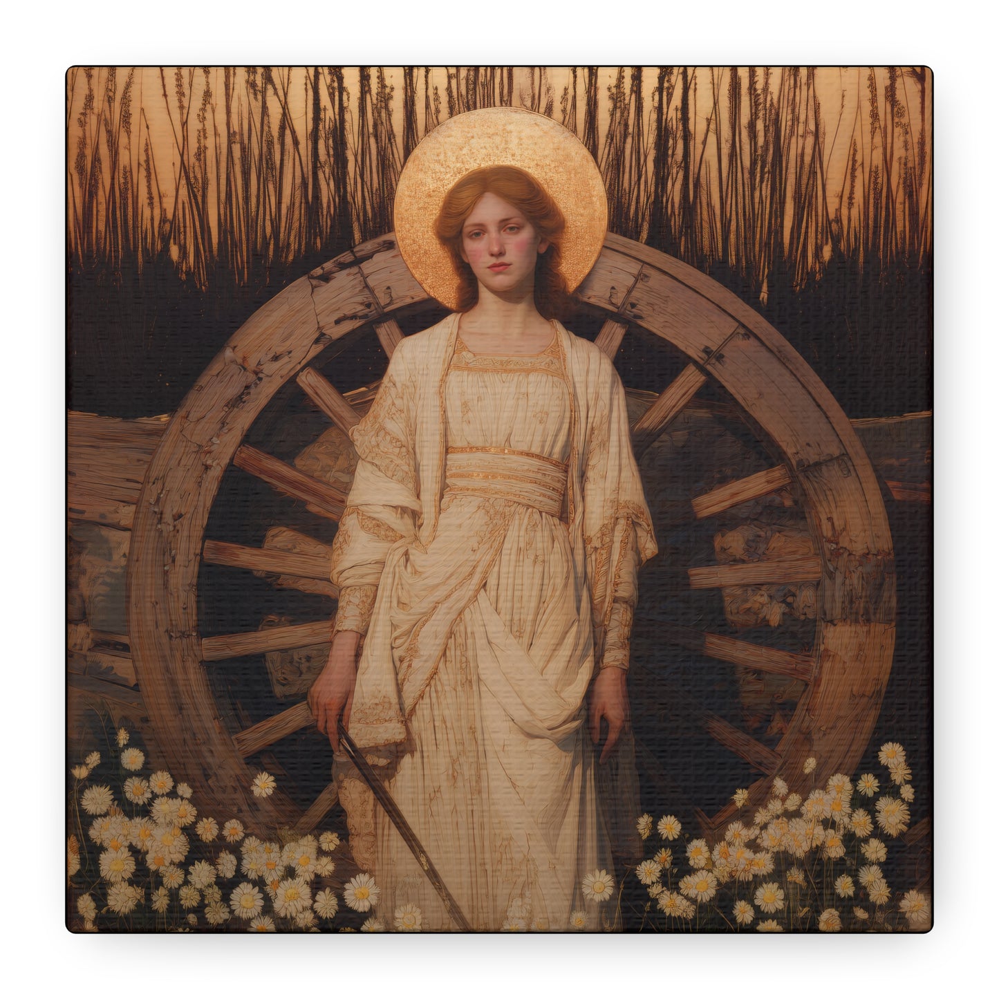Saint Catherine of Alexandria -  Museum Wrapped Canvas - Sanctified Souls Print - Religious Art for your Home - Catholic Patron Saint Art
