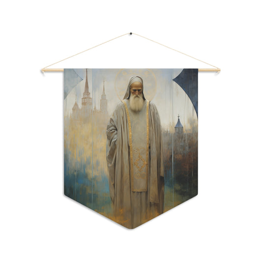 Saint Finbar of Cork Wall Banner / Wall Hanging / Pennant - Prayer room art - Catholic Home Art - Large Saint Art for your home - 18" x 21"