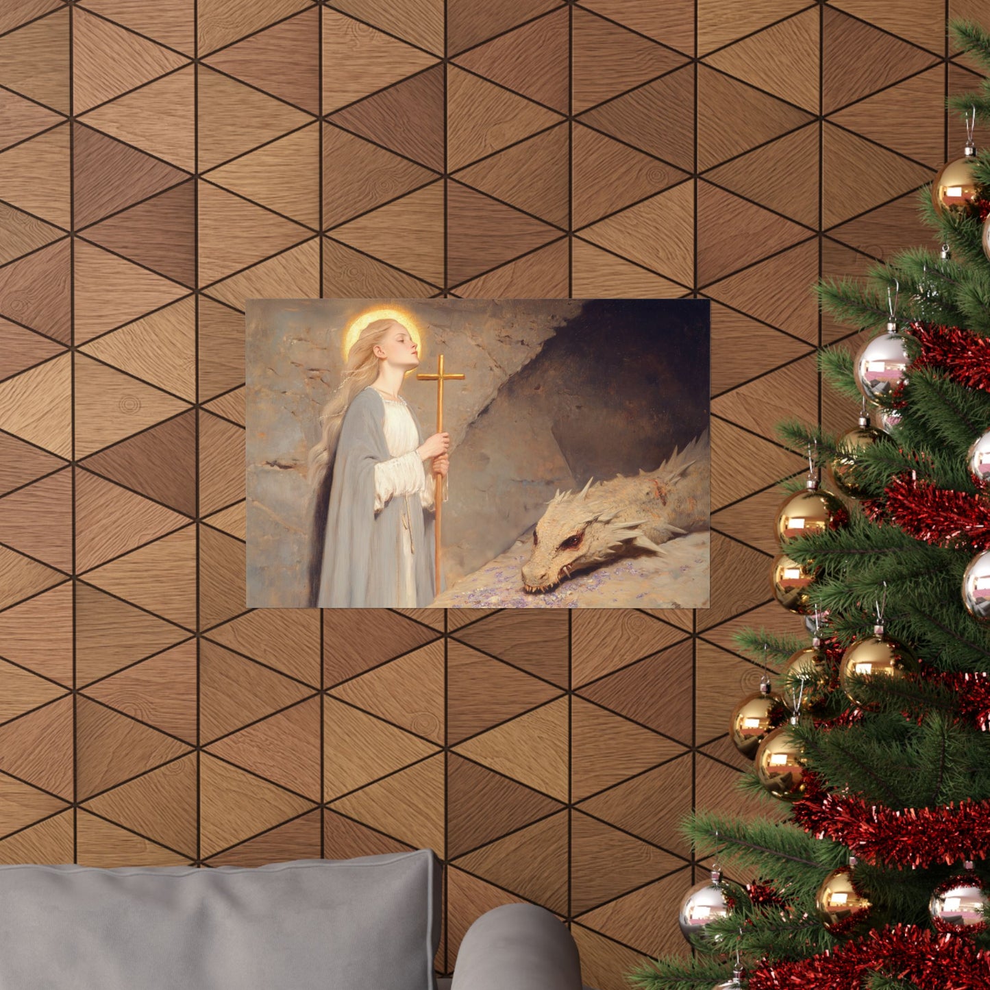 Saint Margaret of Antioch - Sanctified Souls Print - Multiple Sizes - Premium Posters - Catholic Art - Christian Home Decor Artwork