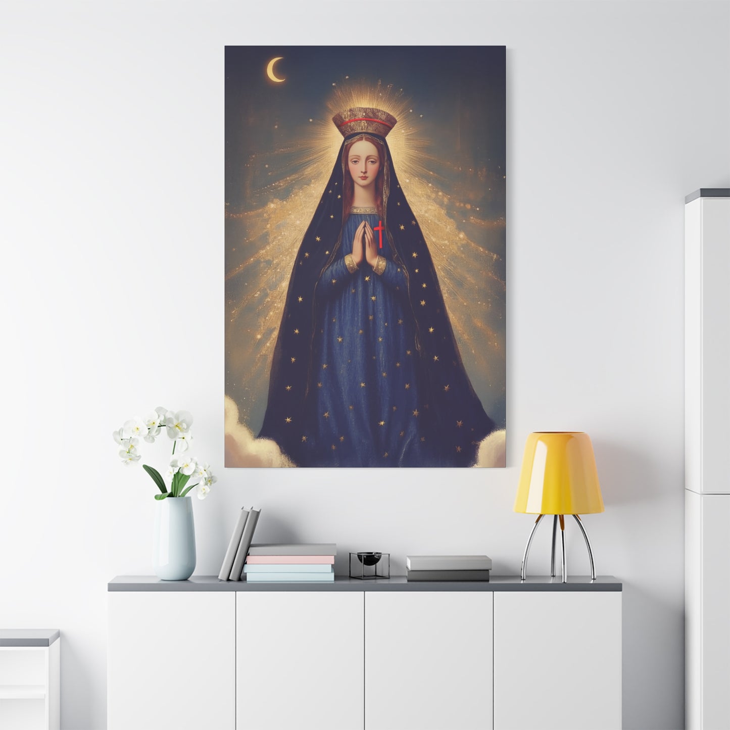 Our Lady of Pontmain - Multiple Sizes - Catholic Home art - Museum Wrapped Canvas - Sanctified Souls Print - Mother Mary Art
