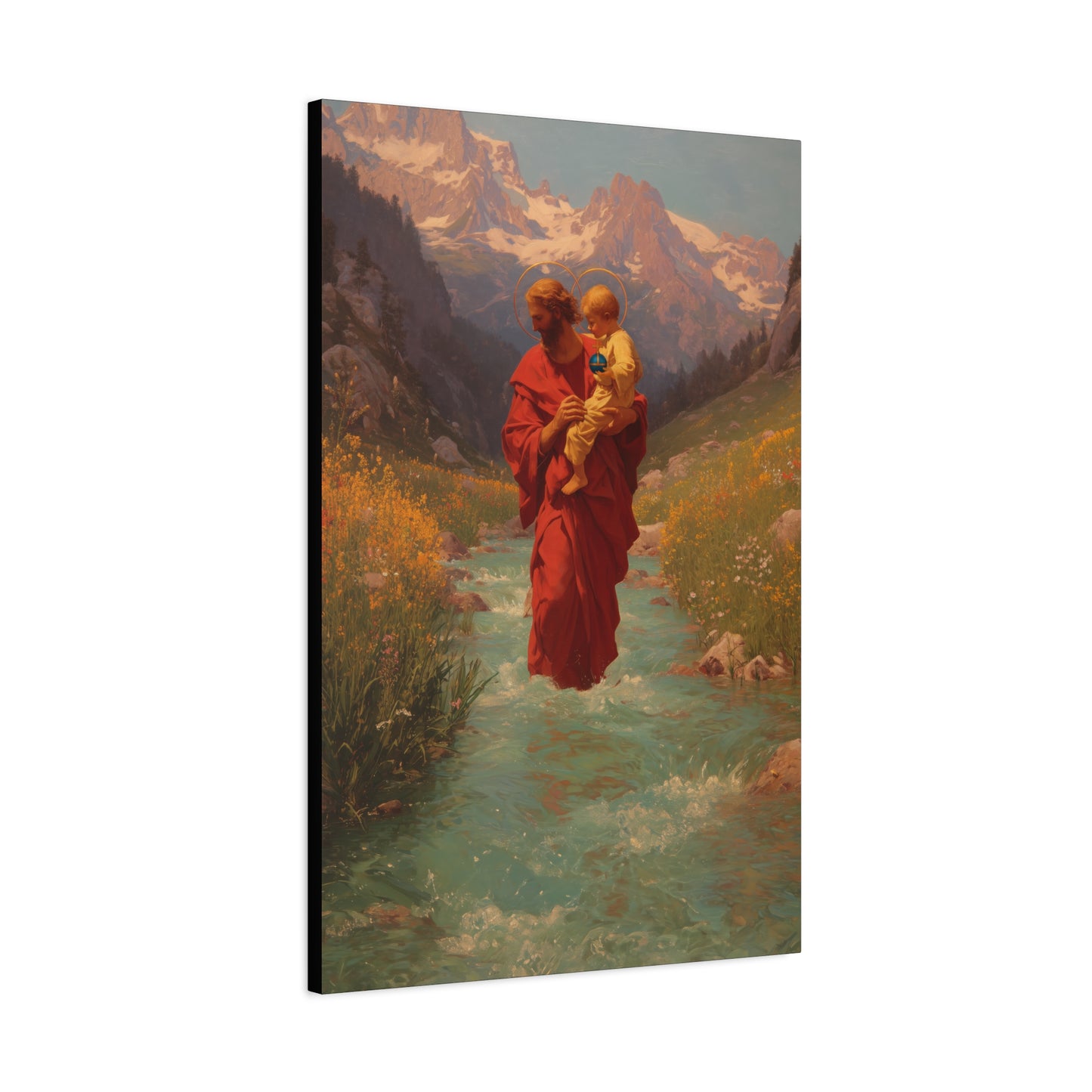 Saint Christopher  - Museum Wrapped Canvas - Sanctified Souls Print - Religious Art for your Home