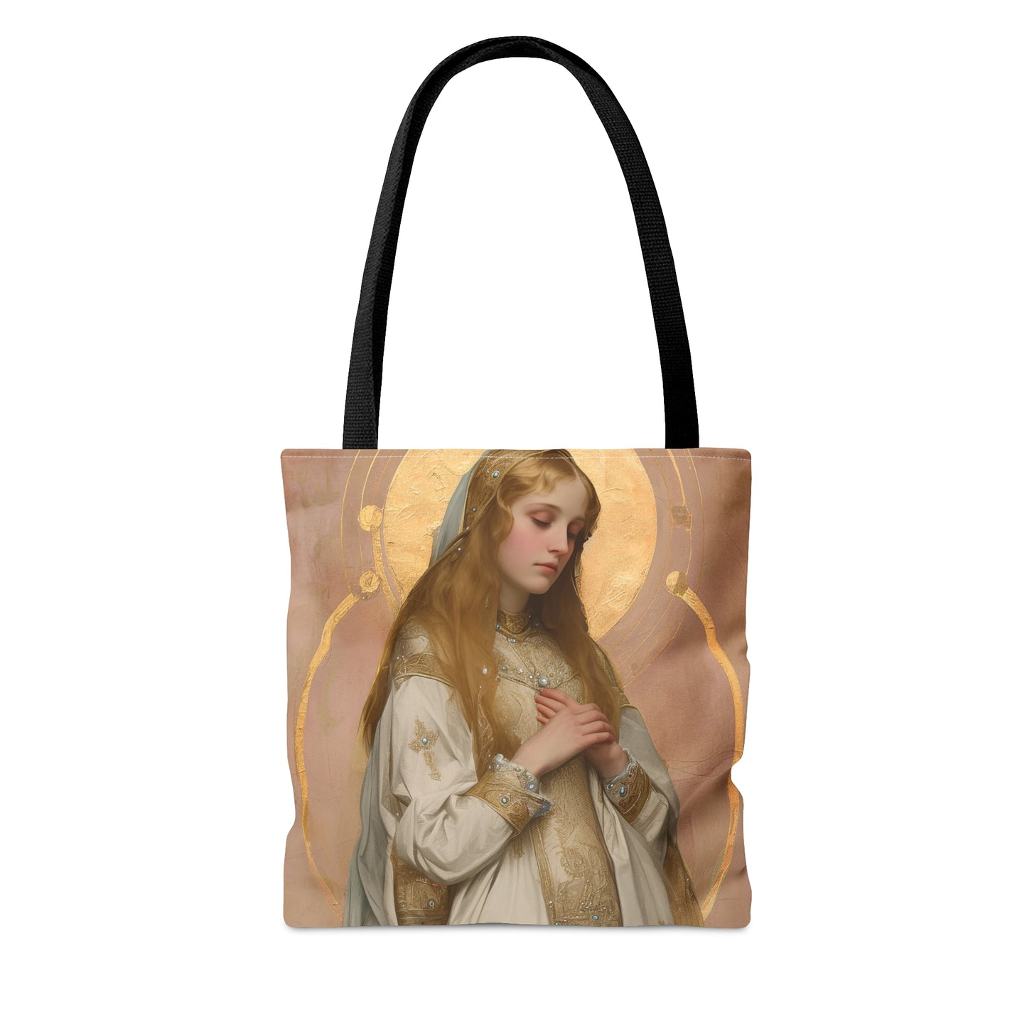 Saint Waldetrudis / Waltrude or Waudru Tote Bag - Purse - Three sizes - Large Medium Small Faith Art Bag - Catholic purse - Double Sided