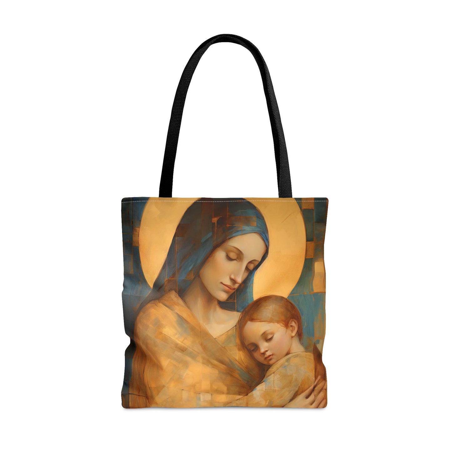 Heavenly Connection - Mary and the Divine Son Tote Bag - Large Medium Small Faith Art Bag - Re usable Tote Purse - Catholic Art Bag
