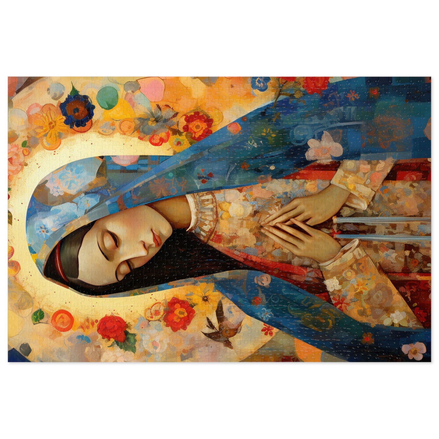 Mary's Silent Blessing - Puzzle and Keepsake Tin - Religious Jigsaw Puzzle (30, 110, 252, 500,1000-Piece) - Religious Puzzle