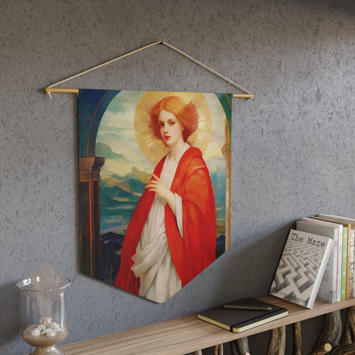Saint Bibiana Wall Banner / Wall Hanging / Pennant - Prayer room art - Catholic Home Art - Large Saint Art - 18" x 21"