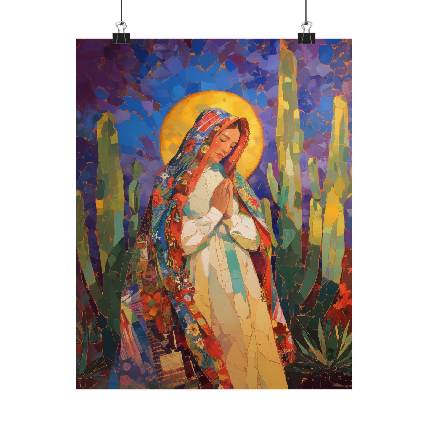 Radiant Light of Our Lady of Guadalupe Poster Print - Sanctified Souls Print - Multiple Sizes - Premium Posters - Catholic Art