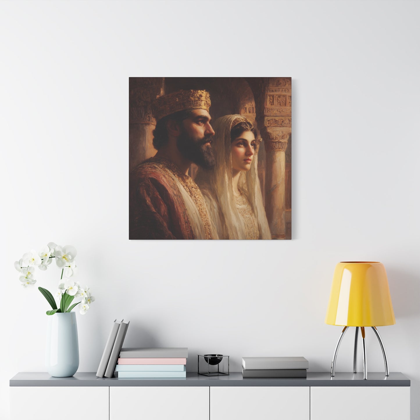 King Xerxes and Queen Esther  - Gallery Wrapped Canvas - Print - Religious Art for your Home - Catholic Art Print