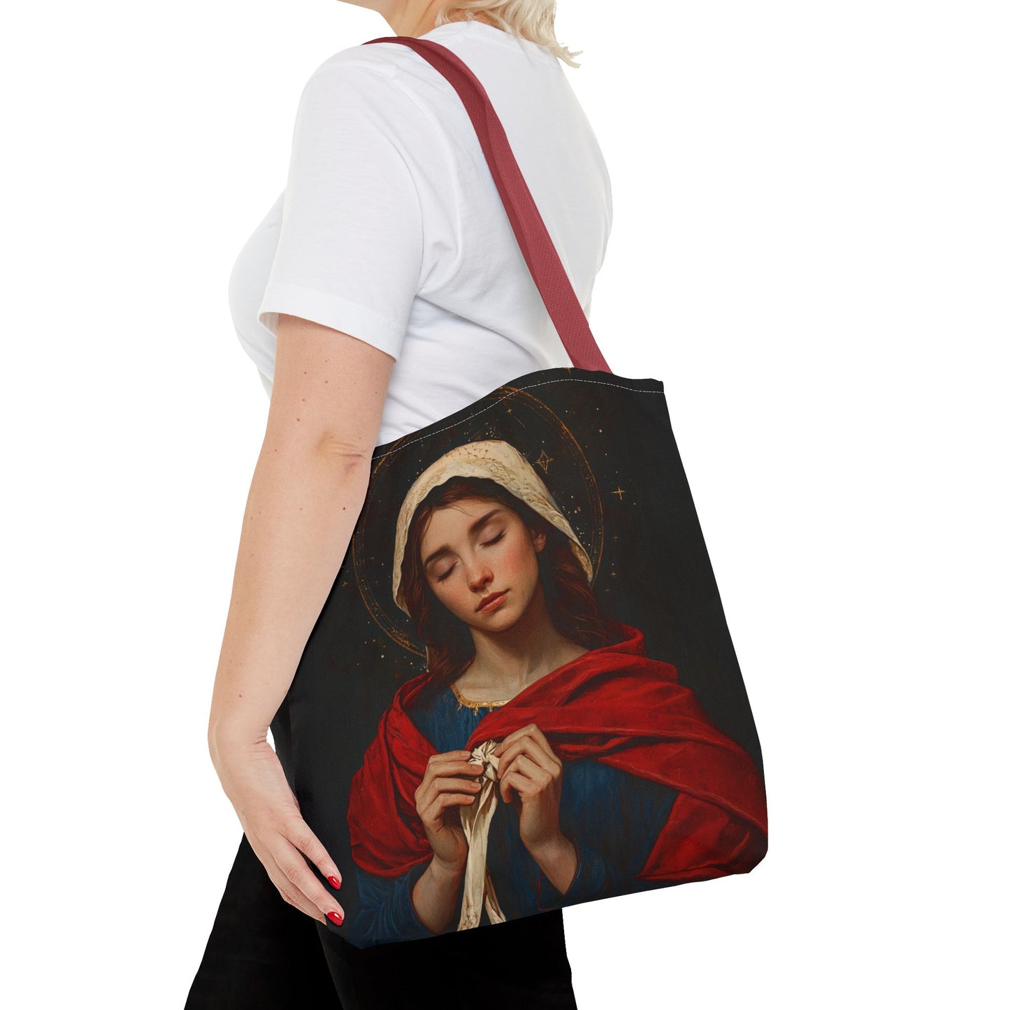 Mary Undoer of Knots - Mother Mary  - Untier of Knots - Marian Art - Tote Bag - Large Medium Small Faith Art Bag - Tote Purse
