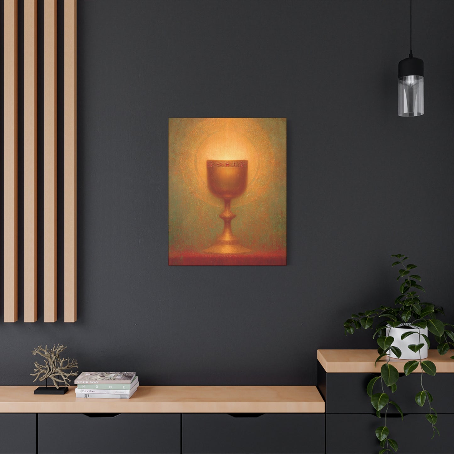 Chalice of the Lamb, Light of the World - The Holy Grail - Gallery Wrapped Canvas - Print - Religious Art for your Home - Catholic Art