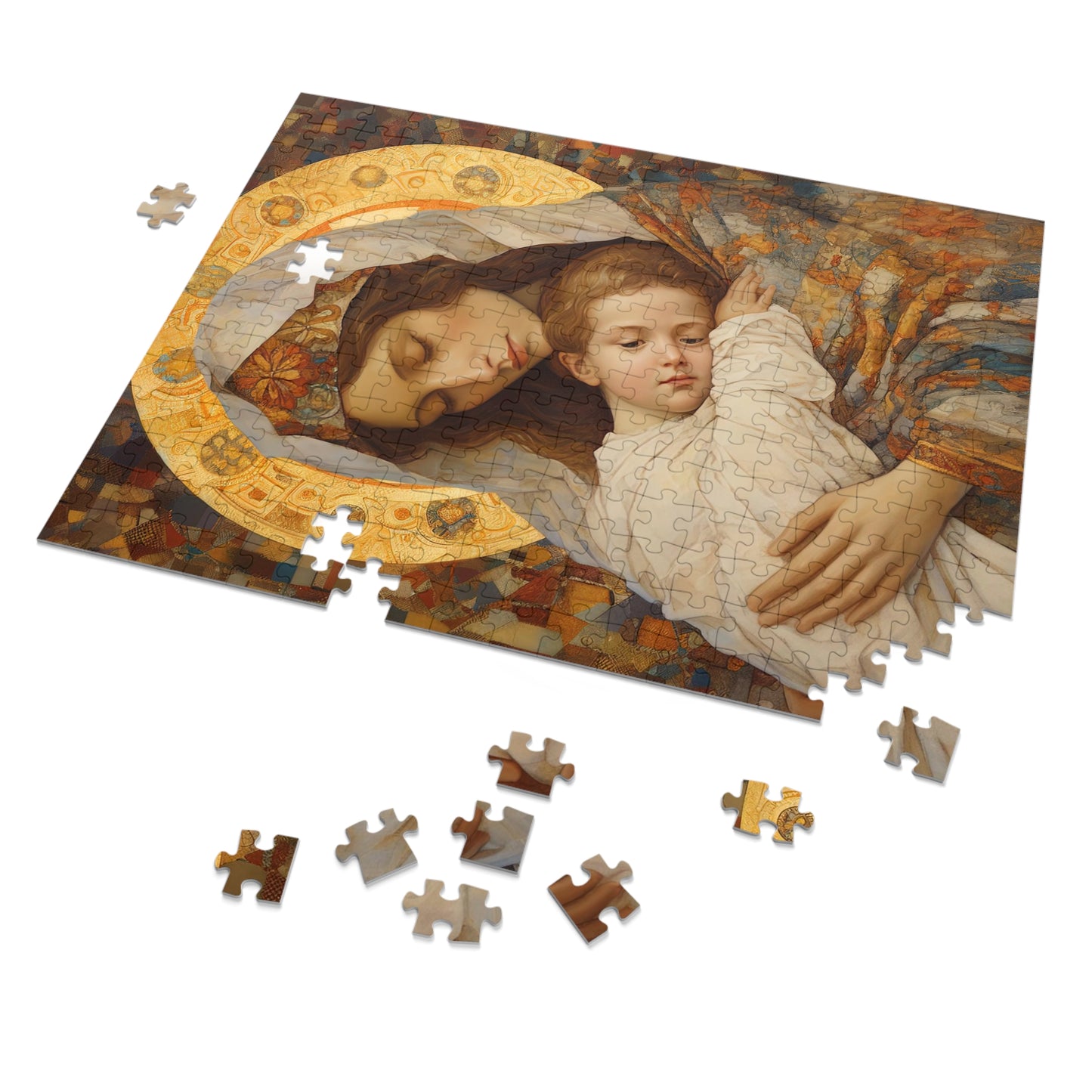 Cradle of Grace - Madonna and the Newborn Christ - Puzzle and Keepsake Tin - Jigsaw Puzzle (30, 110, 252, 500,1000-Piece) - Religious Puzzle