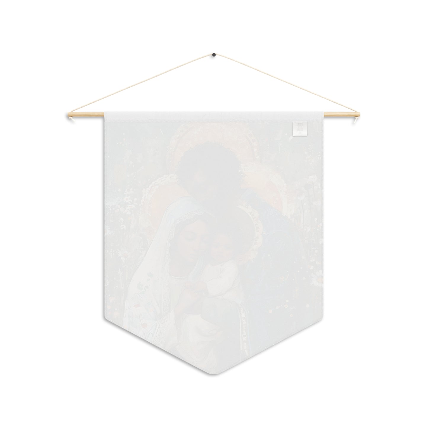 Sacred Sanctuary - Mary, Joseph, and the Infant Jesus Wall Banner / Wall Hanging - Prayer room art - Catholic - Large Saint Art - 18" x 21"