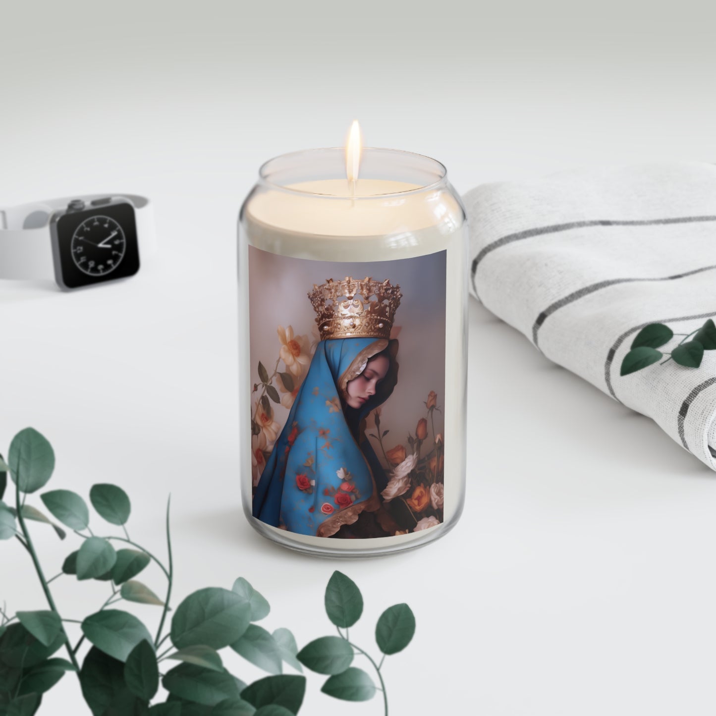 Our Lady of the Roses - Scented Prayer Candle, 13.75oz - Tall Size - Religious Prayer Candle - Catholic Saint - Mother Mary