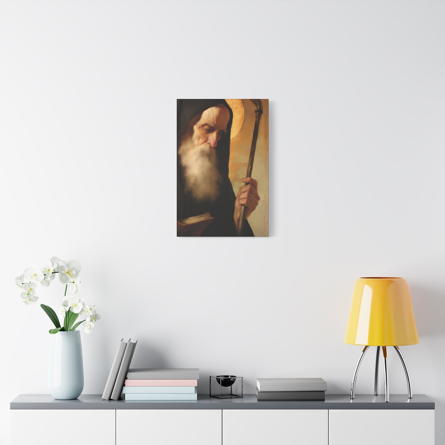 Saint Benedict - Museum Wrapped Canvas - Sanctified Souls Print - Religious Art for your Home