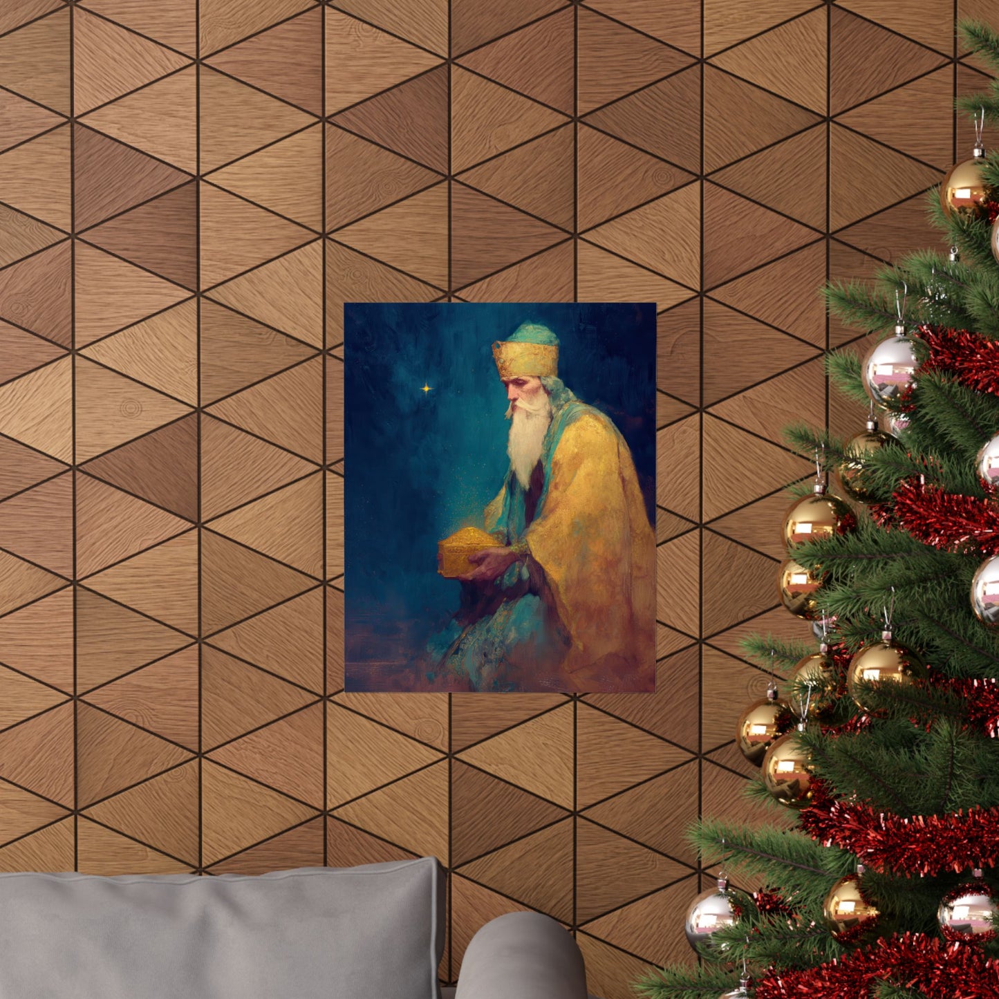 Caspar and the Offering of Worship - 3 Wise Men - Sanctified Souls Print - Multiple Sizes - Premium Matte Vertical Posters