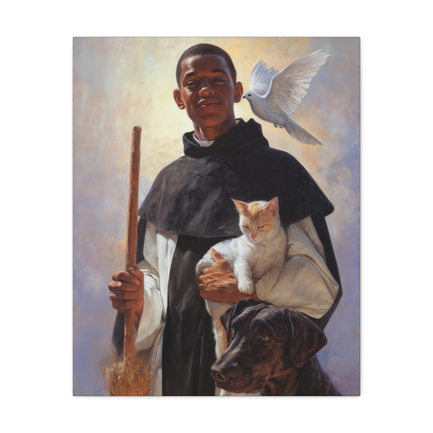 Saint Martin de Porres - Gallery Wrapped Canvas - Print - Religious Art for your Home - Catholic Art