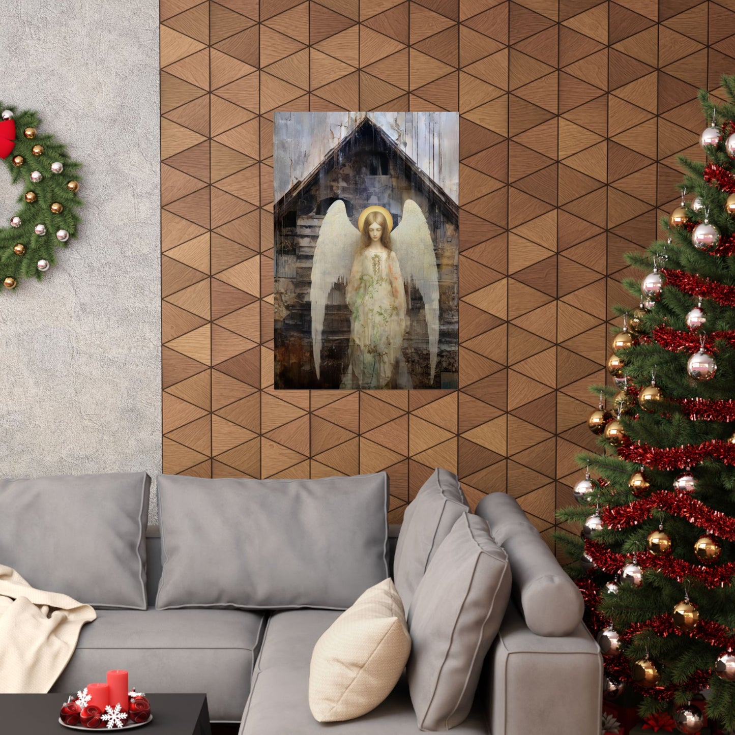 The Unseen Protector - Sanctified Souls Print - Multiple Sizes - Premium Matte Vertical Poster - Guardian Angel