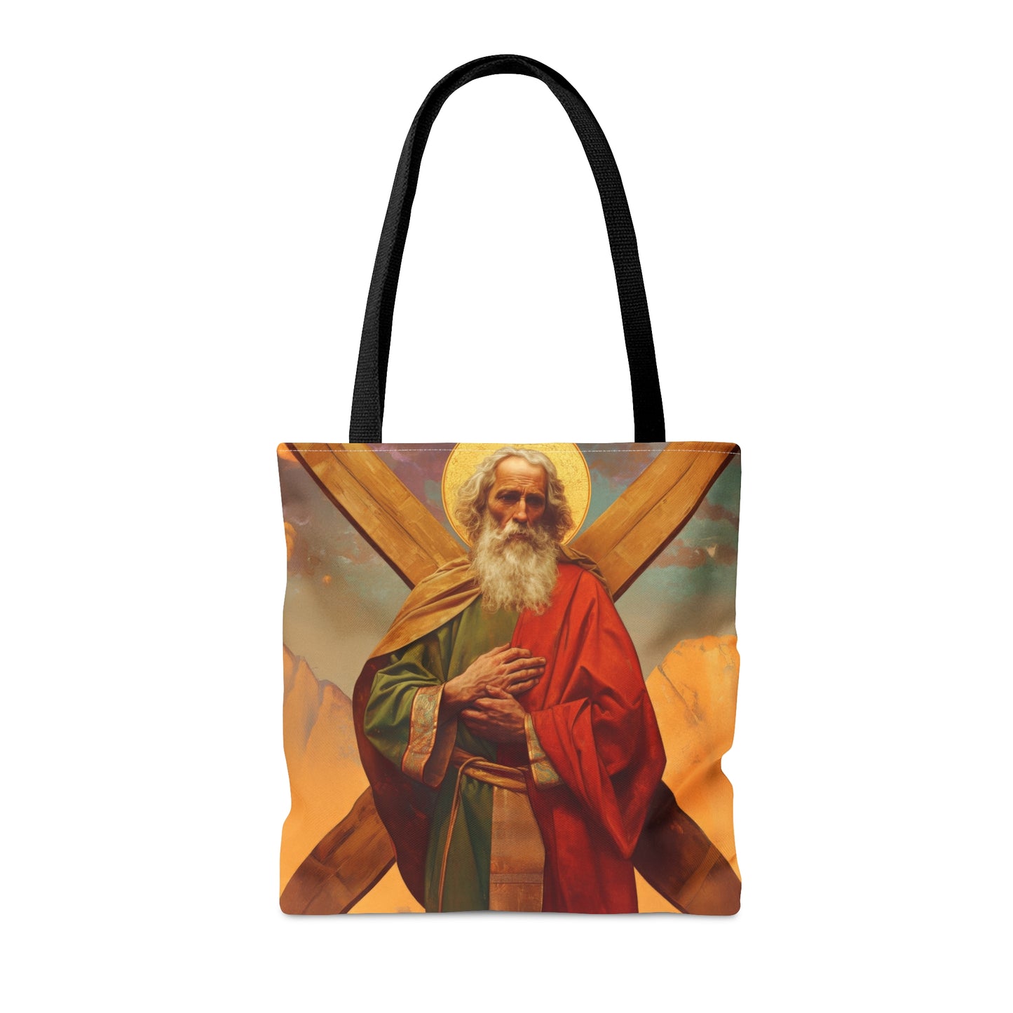 Saint Andrew the Apostle - Tote Bag - Large Medium Small Faith Art Bag - Re usable Tote Purse - Double Sided - Catholic Art Bag