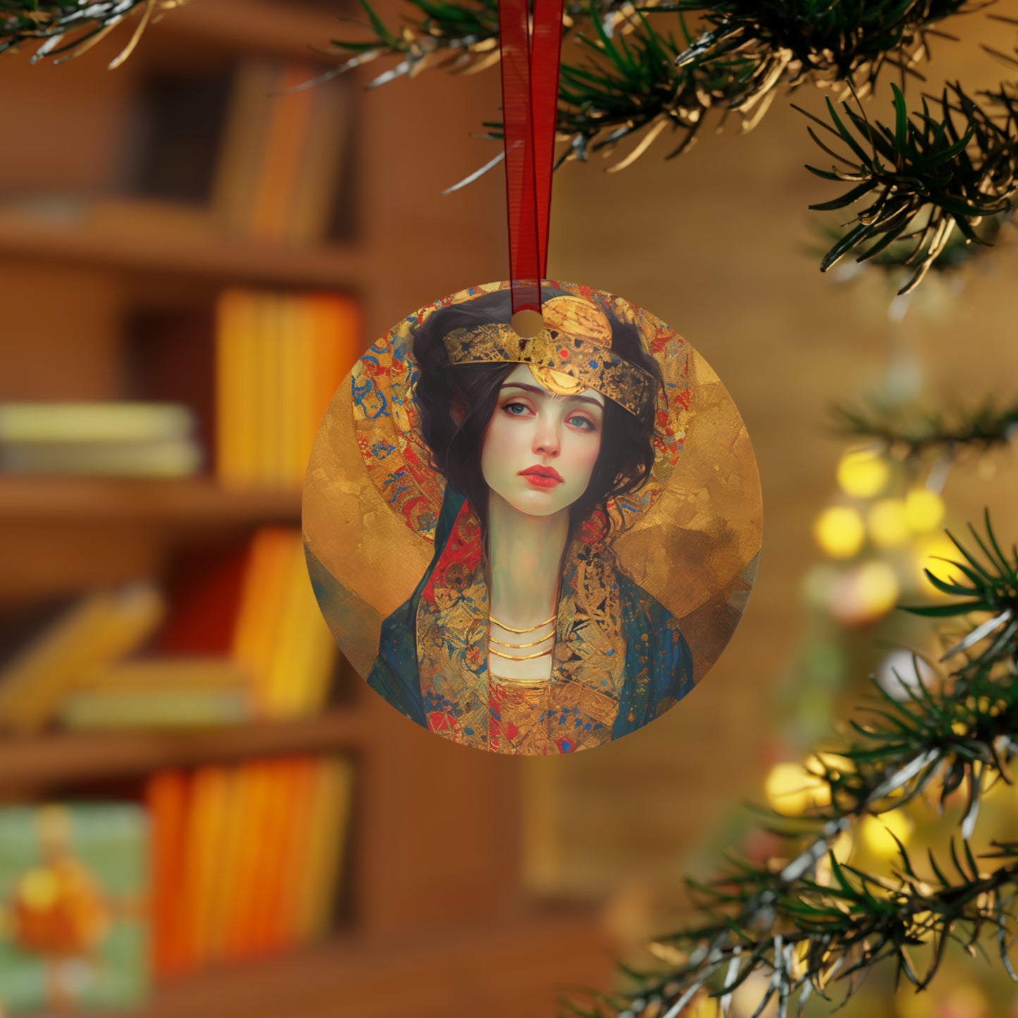 Saint Helena Metal Ornament - Religious Holiday Christmas Ornament and Keepsake - Double sided - Prayer Ornament