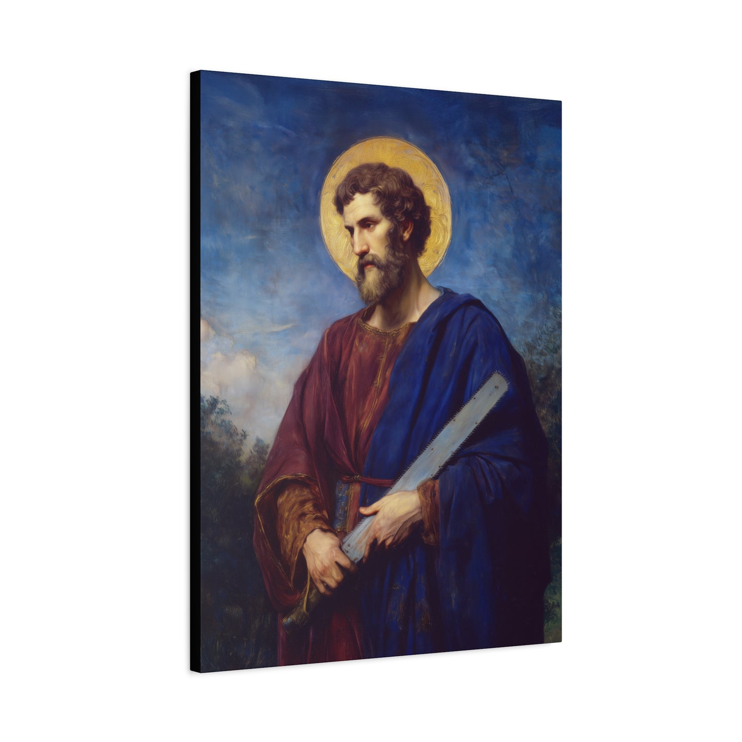 Saint Simon the Apostle  - Gallery Wrapped Canvas - Print - Religious Art for your Home - Catholic Art
