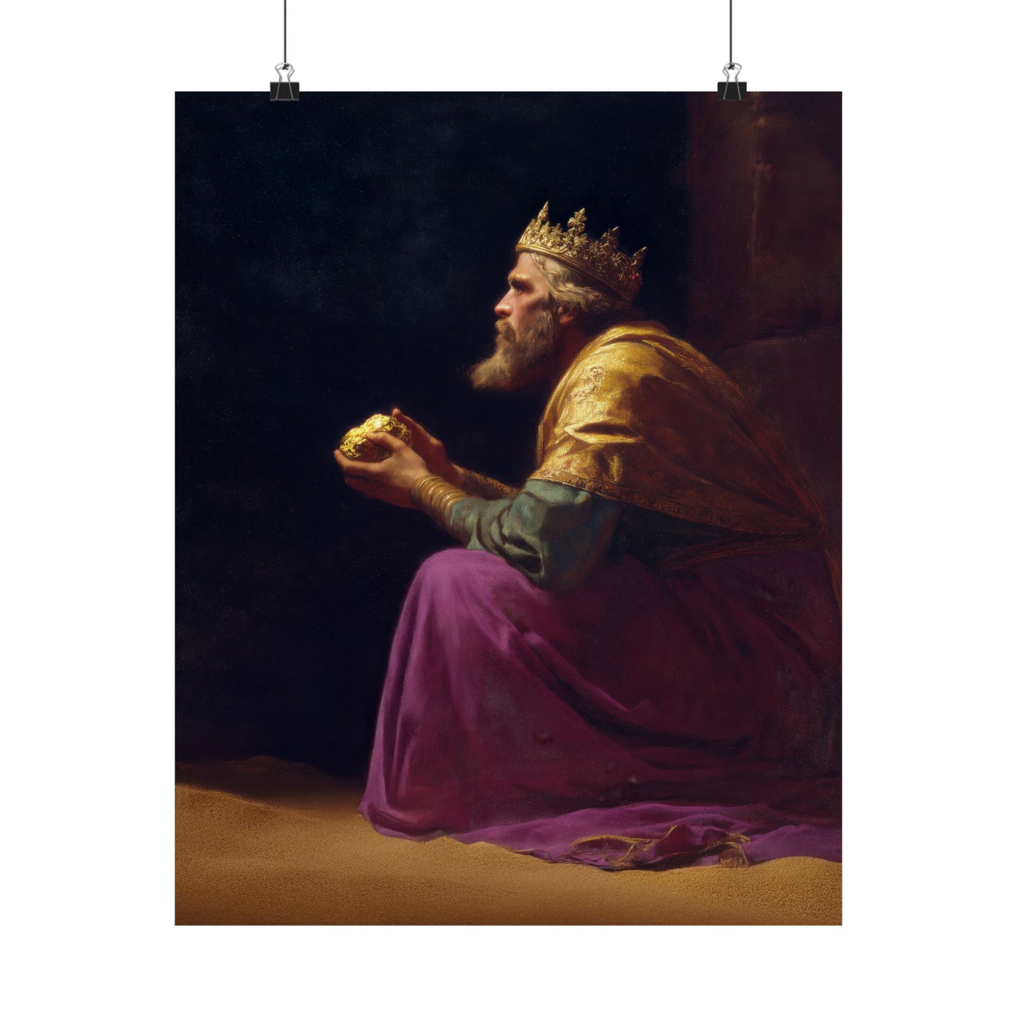 Melchior and the Gift Fit for a King - 3 Wise Men - Sanctified Souls Print - Multiple Sizes - Premium Matte Vertical Posters