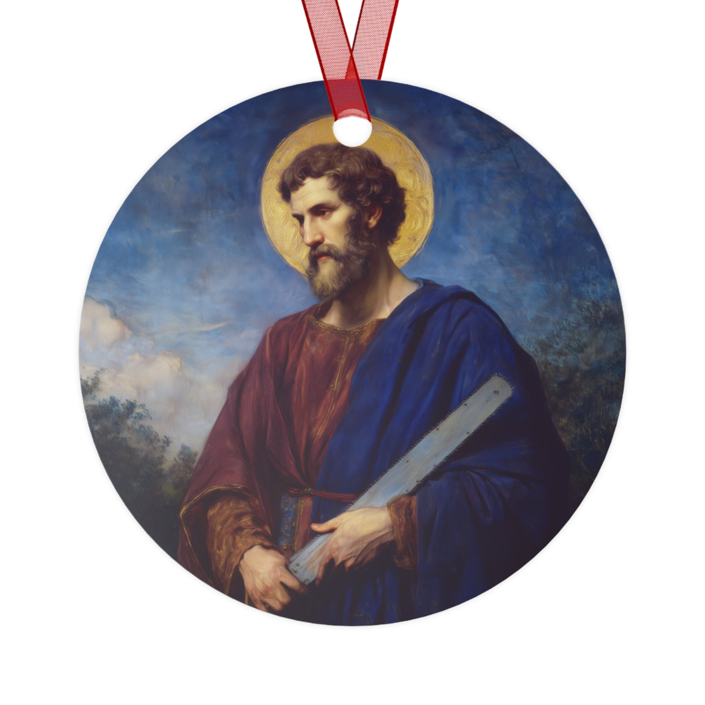 Saint Simon the Apostle  - Metal Ornament - Religious Holiday Christmas Ornament and Keepsake