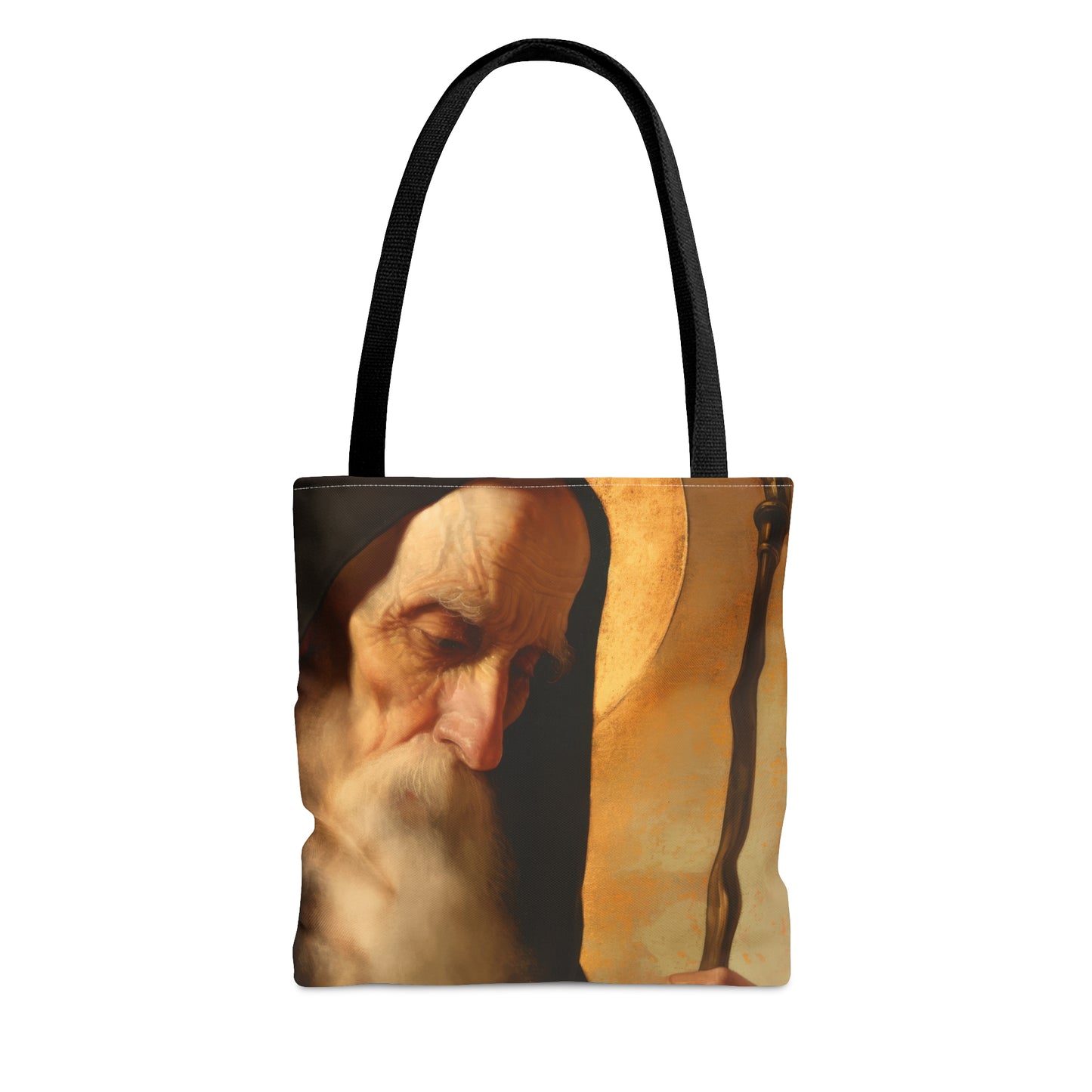 Saint Benedict  - Tote Bag - Large Medium Small Faith Art Bag - Bible Study Faith Purse - Double Sided