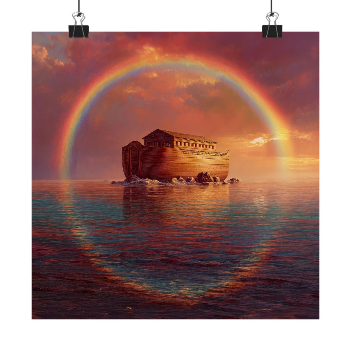 Sheltered Beneath the Covenant Sky - Noah's Ark - Sanctified Souls Print - Multiple Sizes - Premium Matte Vertical Posters