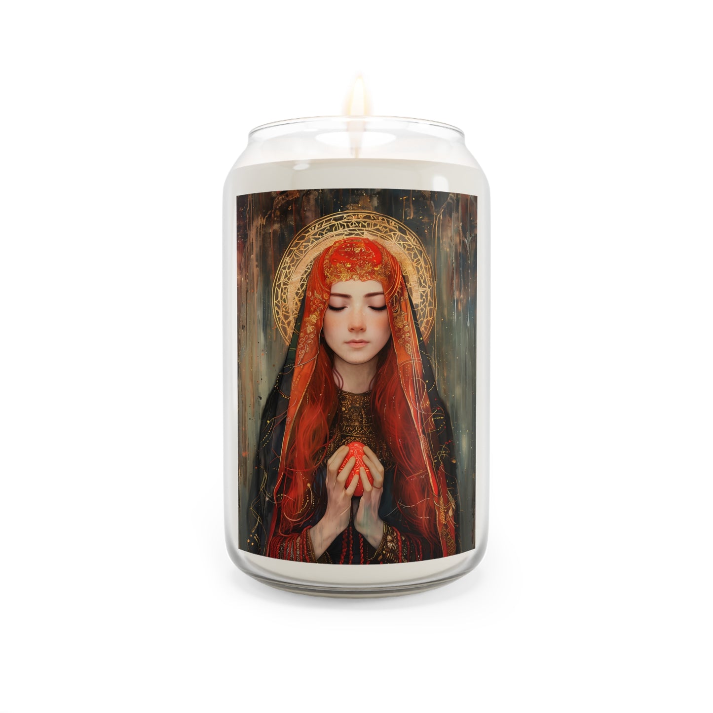 Devotion of Mary Magdalene - Saint Mary Magdalene and the Red Easter Egg - Scented Prayer Candle, 13.75oz -  Candle - Catholic Art