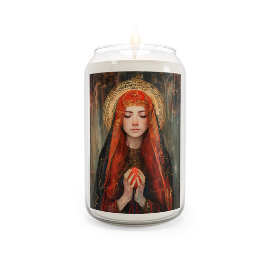 Devotion of Mary Magdalene - Saint Mary Magdalene and the Red Easter Egg - Scented Prayer Candle, 13.75oz -  Candle - Catholic Art