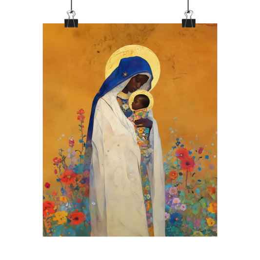 The Divine Embrace- Our Lady of Kibeho's Love - Sanctified Souls Print - Multiple Sizes - Premium Posters - Catholic Art - Christian