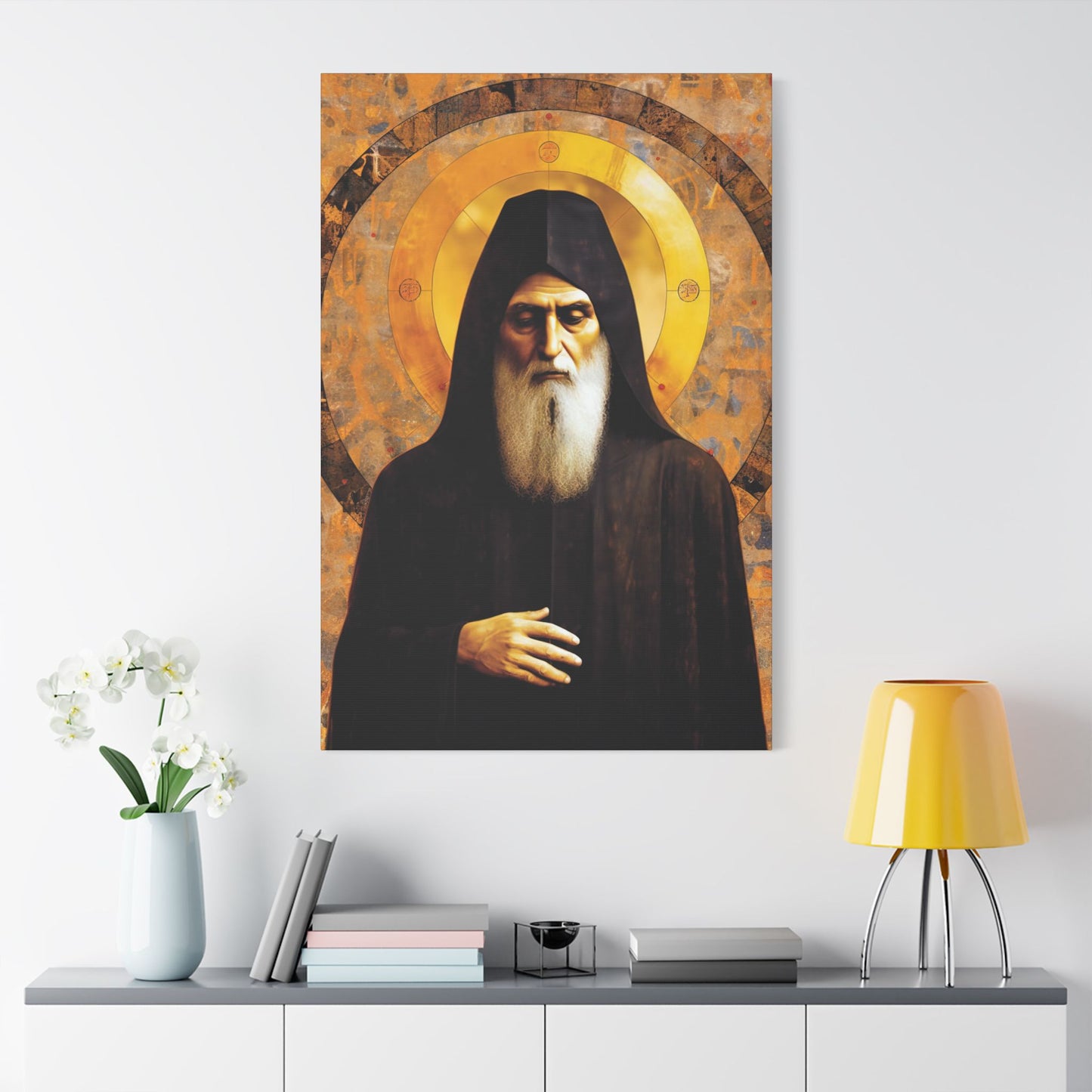 Saint Charbel Makhlouf Canvas Print - Multiple Sizes - Catholic Home art - Museum Wrapped Canvas - Sanctified Souls Print - Saint Sharbel