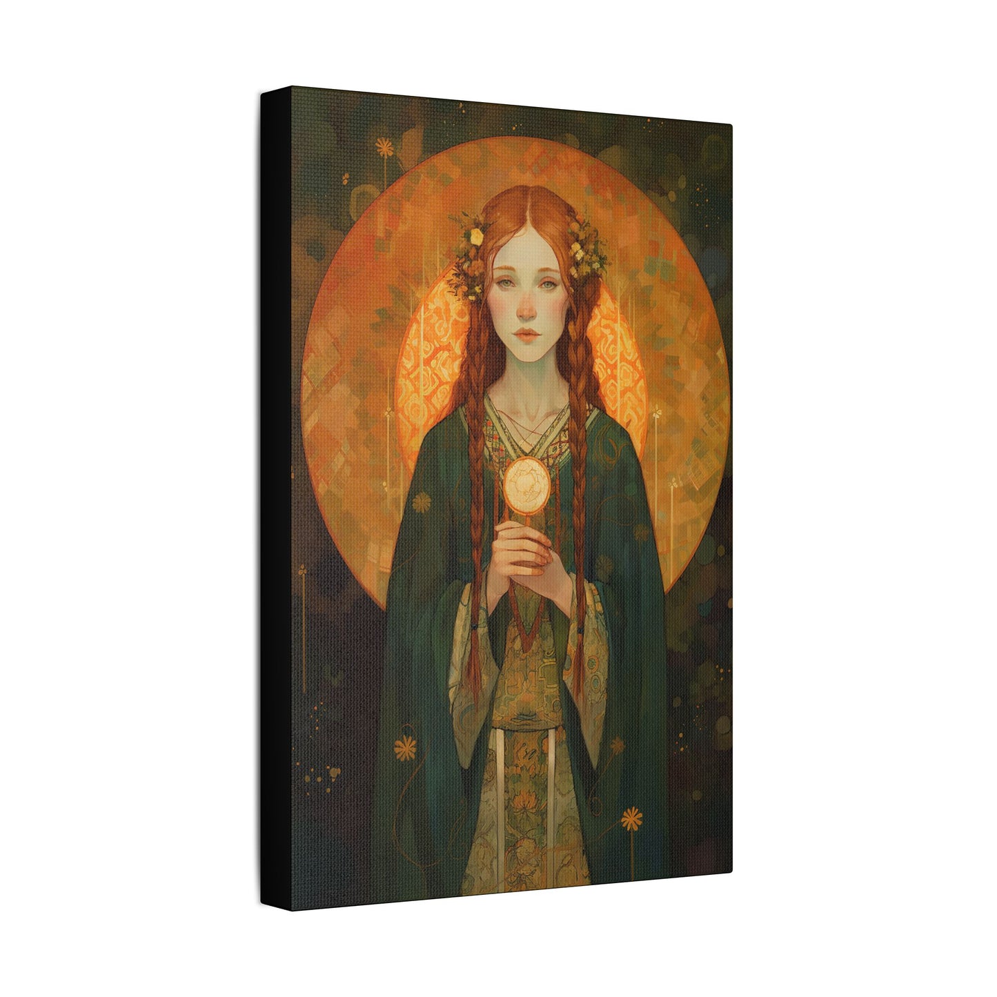 Saint Brigid of Ireland Canvas Print - Multiple Sizes - Catholic Home art - Museum Wrapped Canvas - Sanctified Souls Print