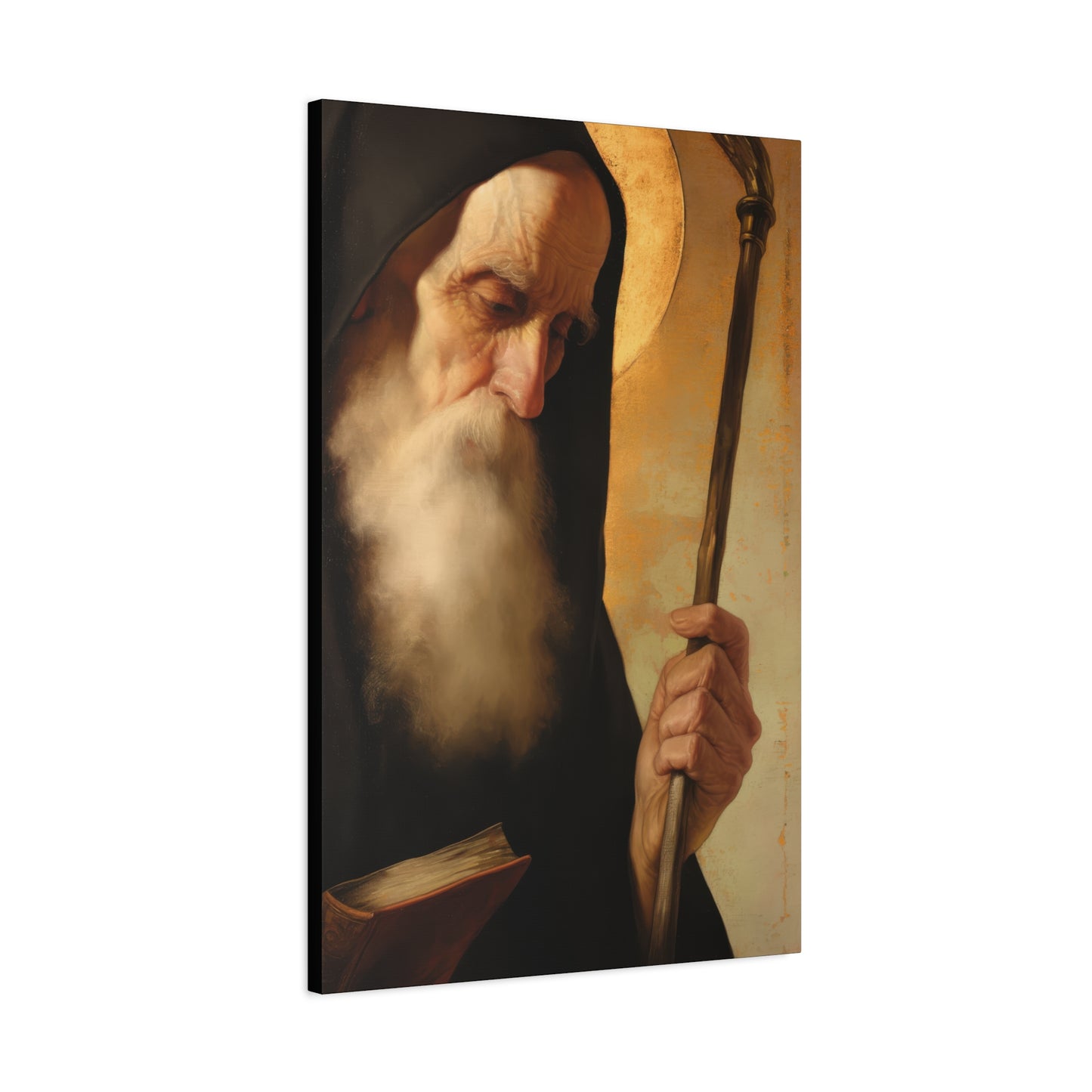 Saint Benedict - Museum Wrapped Canvas - Sanctified Souls Print - Religious Art for your Home