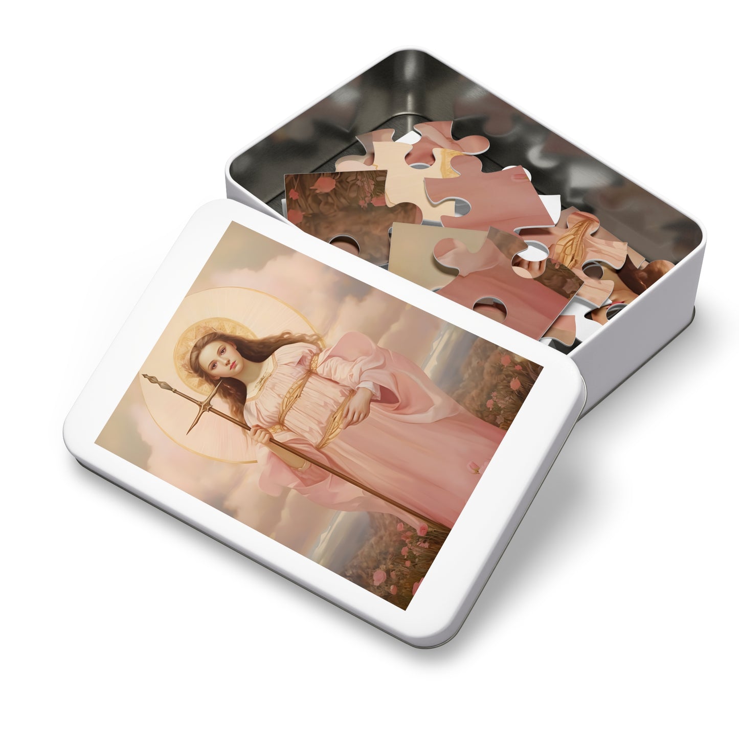 Saint Philomena - Puzzle and Keepsake Tin - Religious Jigsaw Puzzle (30, 110, 252, 500,1000-Piece) - Religious Puzzle