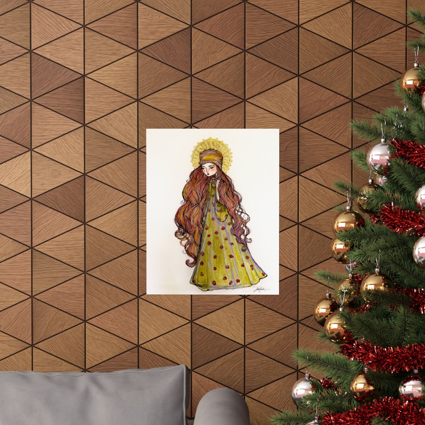Saint Mary Magdalene Catholic Art Print | Hand-Drawn Watercolor Sacred Artwork | Christian Devotional Wall Art