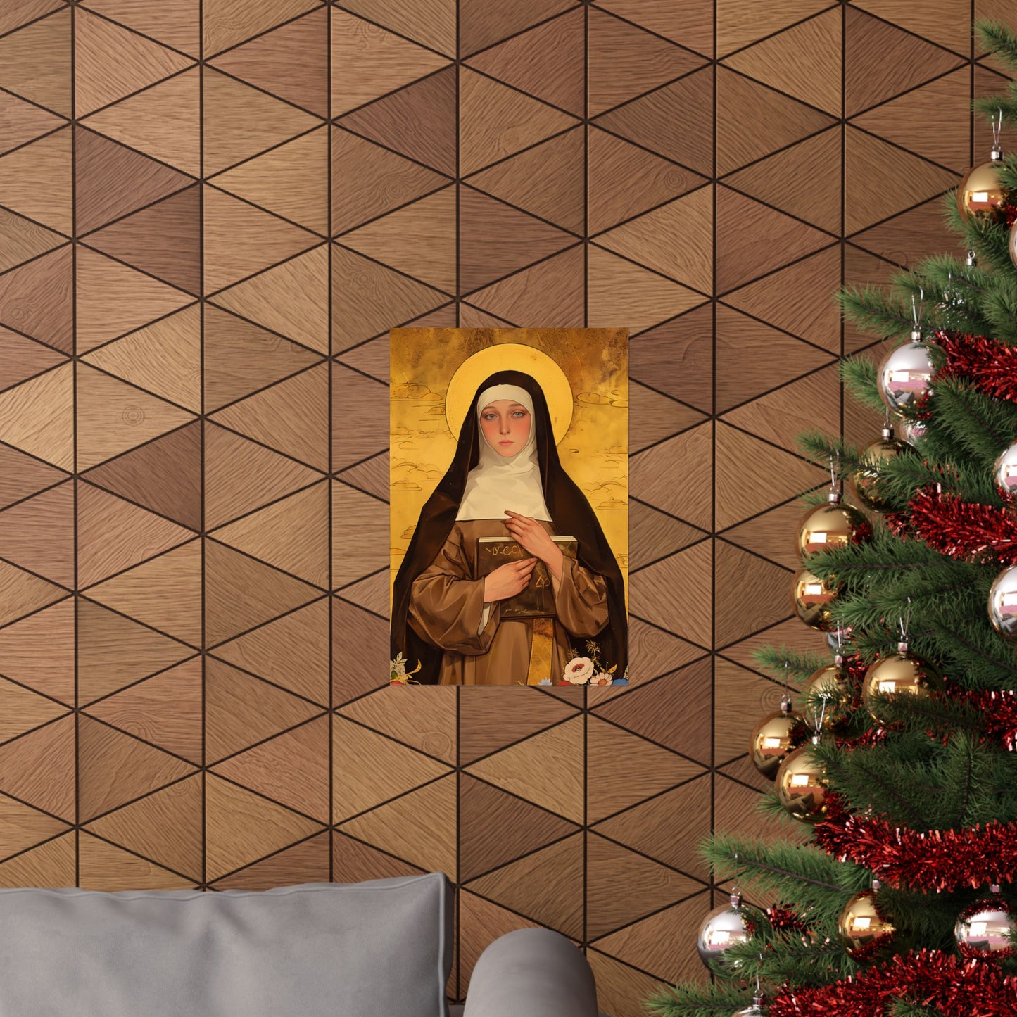 Saint Catherine of Bologna Poster Print - Sanctified Souls Print - Multiple Sizes - Premium Posters - Catholic Art for your home
