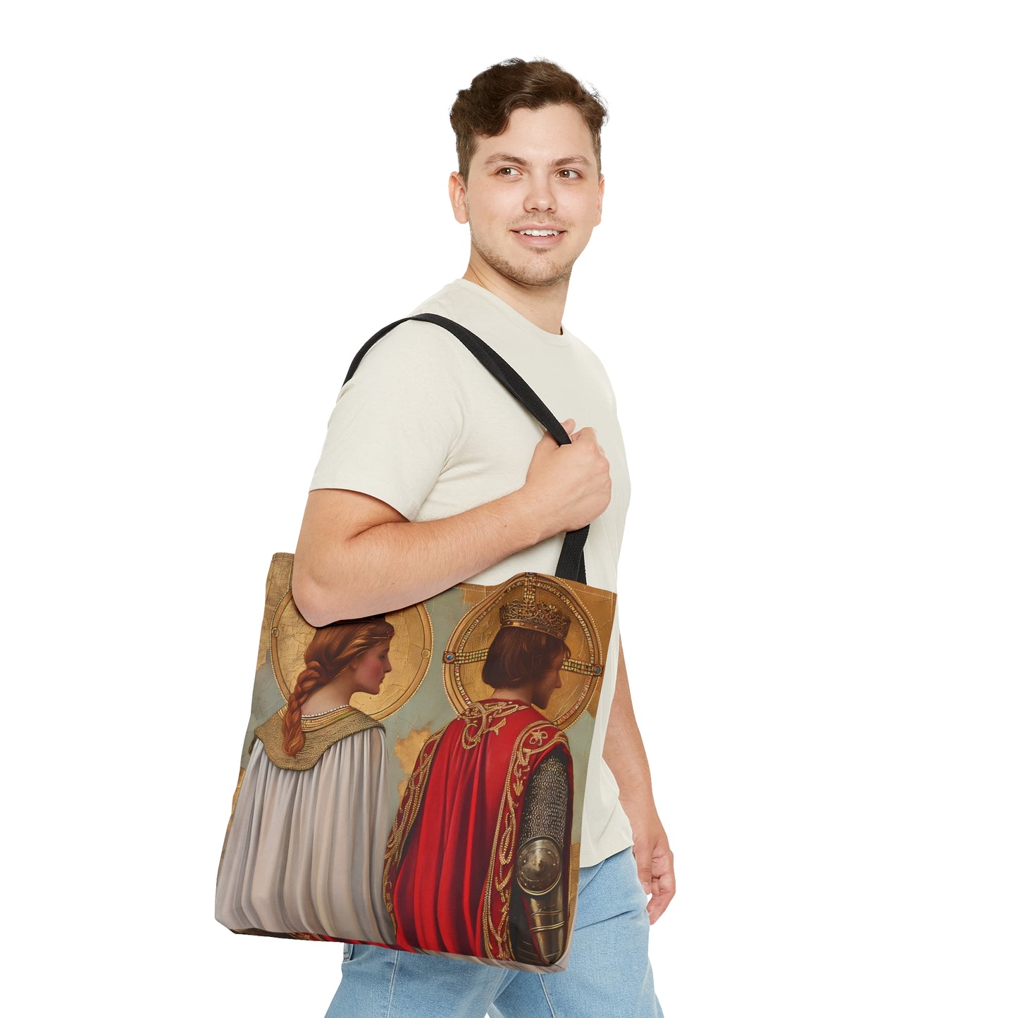 Saint Gwladys and Saint Gwynlly Tote Bag - Large Medium Small Faith Art Bag - Catholic Faith Purse - Religious Carry All Reusable Tote Bag