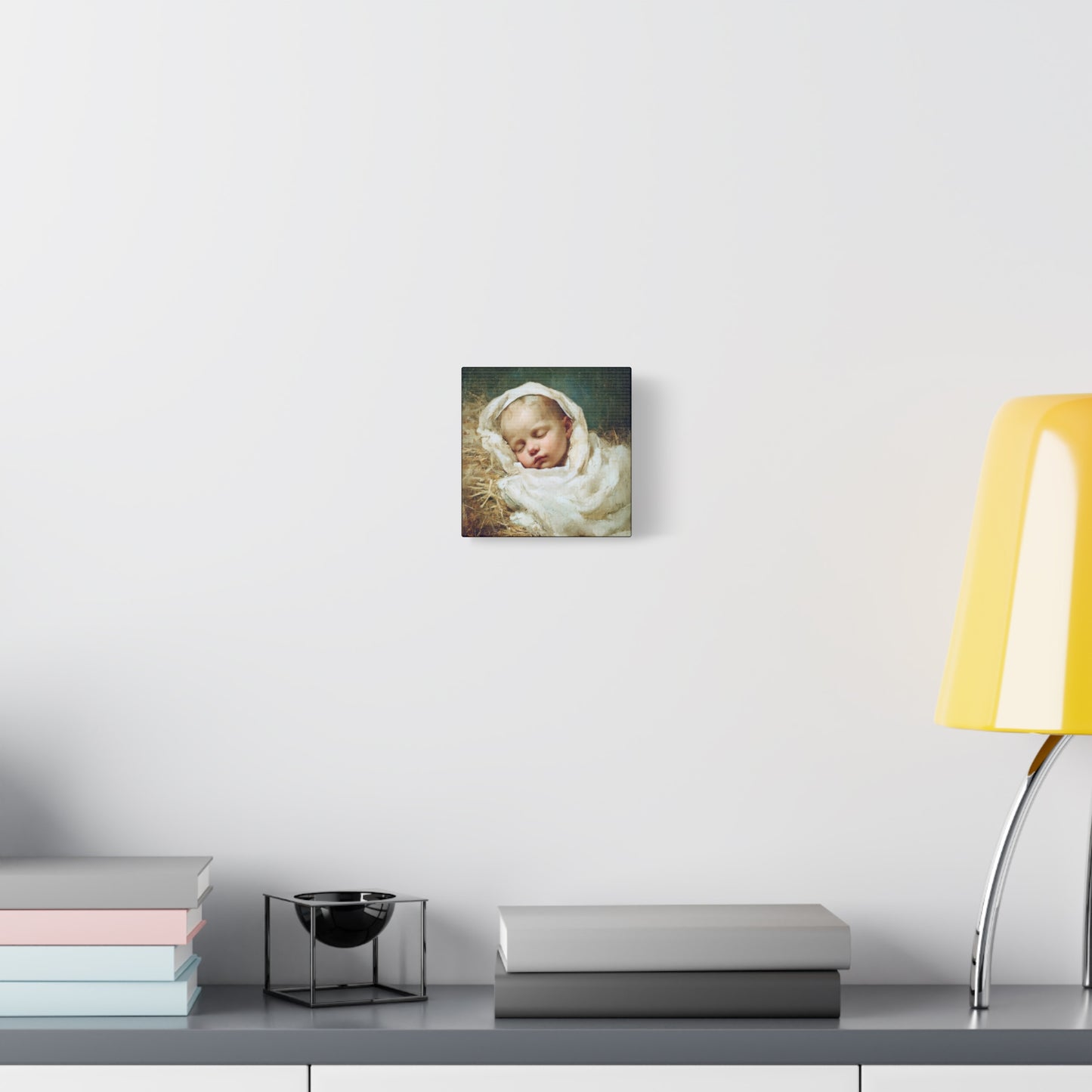 The Christ Child Resting in the Silence of the Manger - Gallery Wrapped Canvas - Print - Religious Art for your Home - Catholic Art Print
