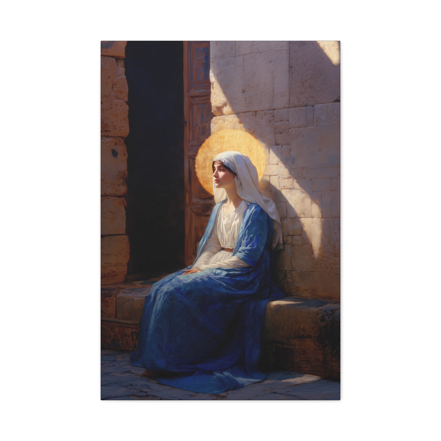 The Quiet Fiat That Split the Darkness, Mary's Yes - Gallery Wrapped Canvas - Print - Religious Art for your Home - Catholic Art