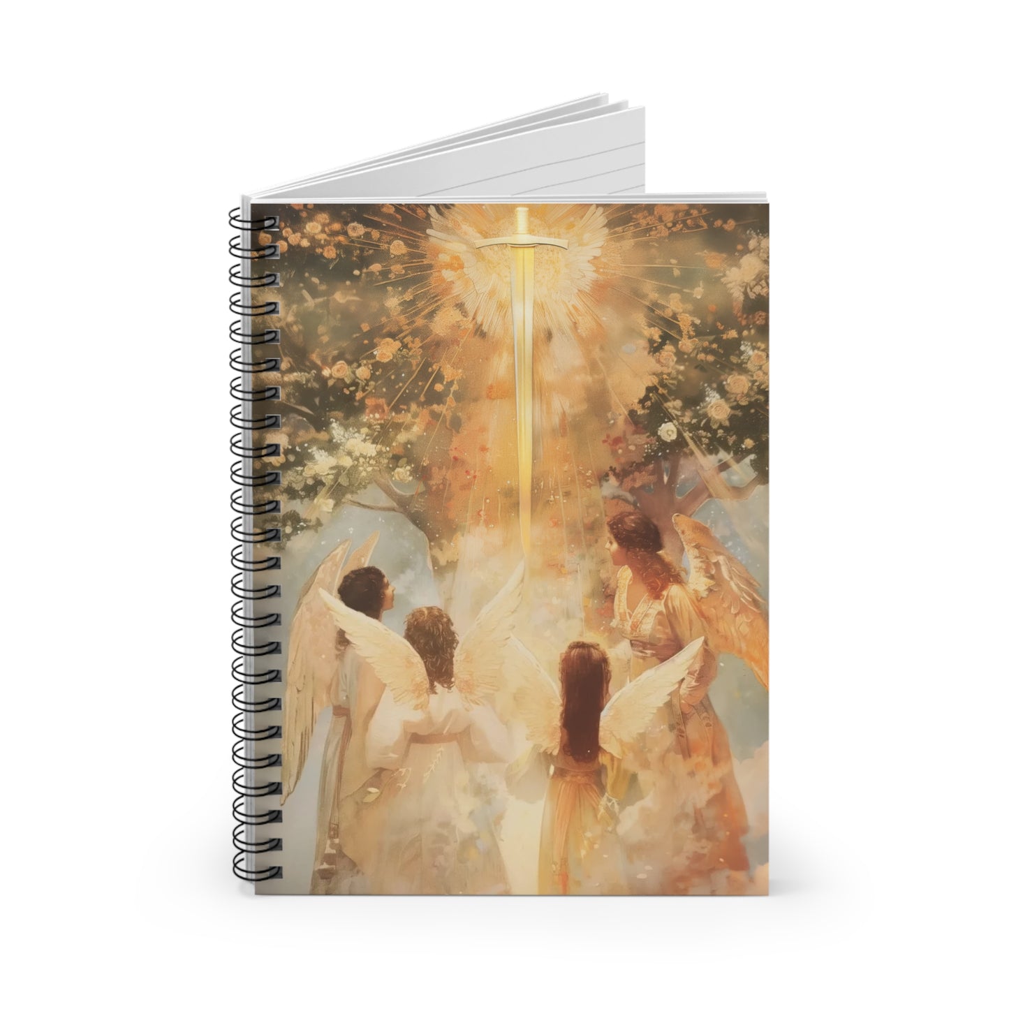 The Watchers of the First Dawn - Guardians of Eden - Sanctified Souls Art - Religious Based Notebook - Spiral Notebook