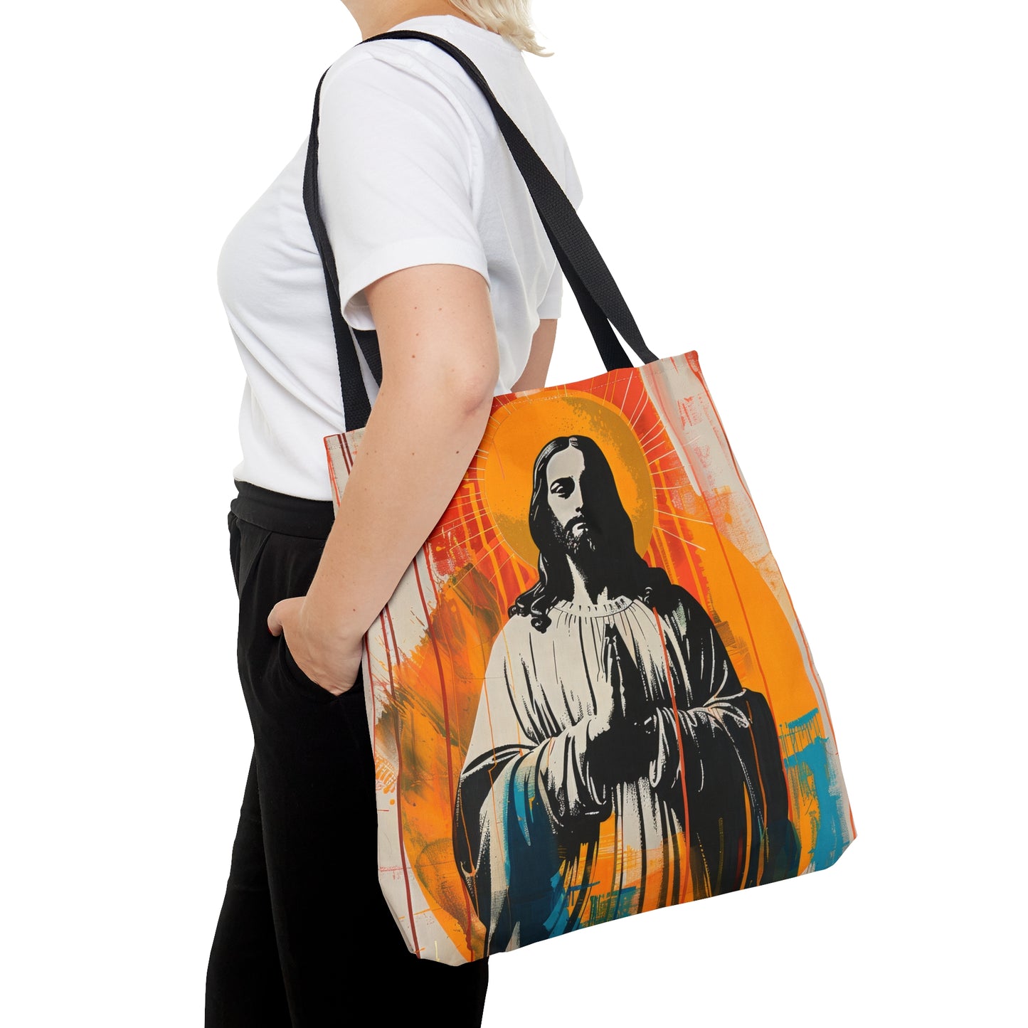 Jesus, King of Peace and Light Tote Bag - Large Medium Small Faith Art Bag - Catholic Faith Purse - Religious Carry All