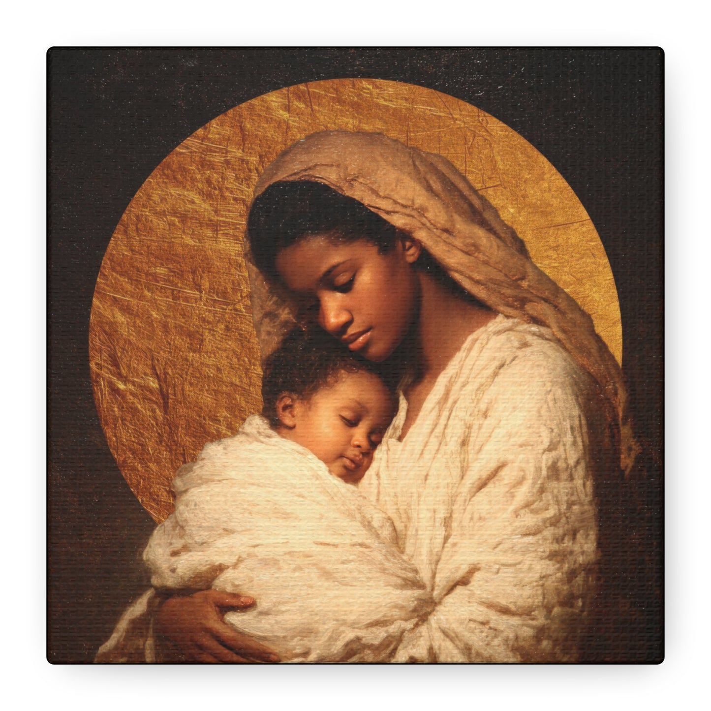 Our Lady of the Manger - Mother Mary and the Christ Child - Gallery Wrapped Canvas - Print - Religious Art for your Home - Catholic