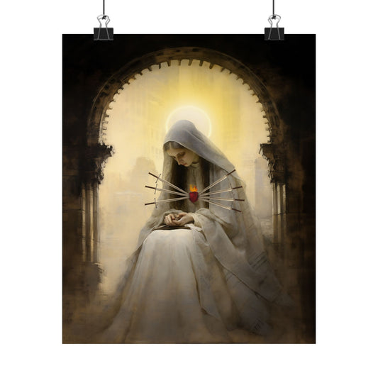 Our Lady of Sorrows - Mother Mary - Print - Sanctified Souls Print - Multiple Sizes - Premium Matte Vertical Posters