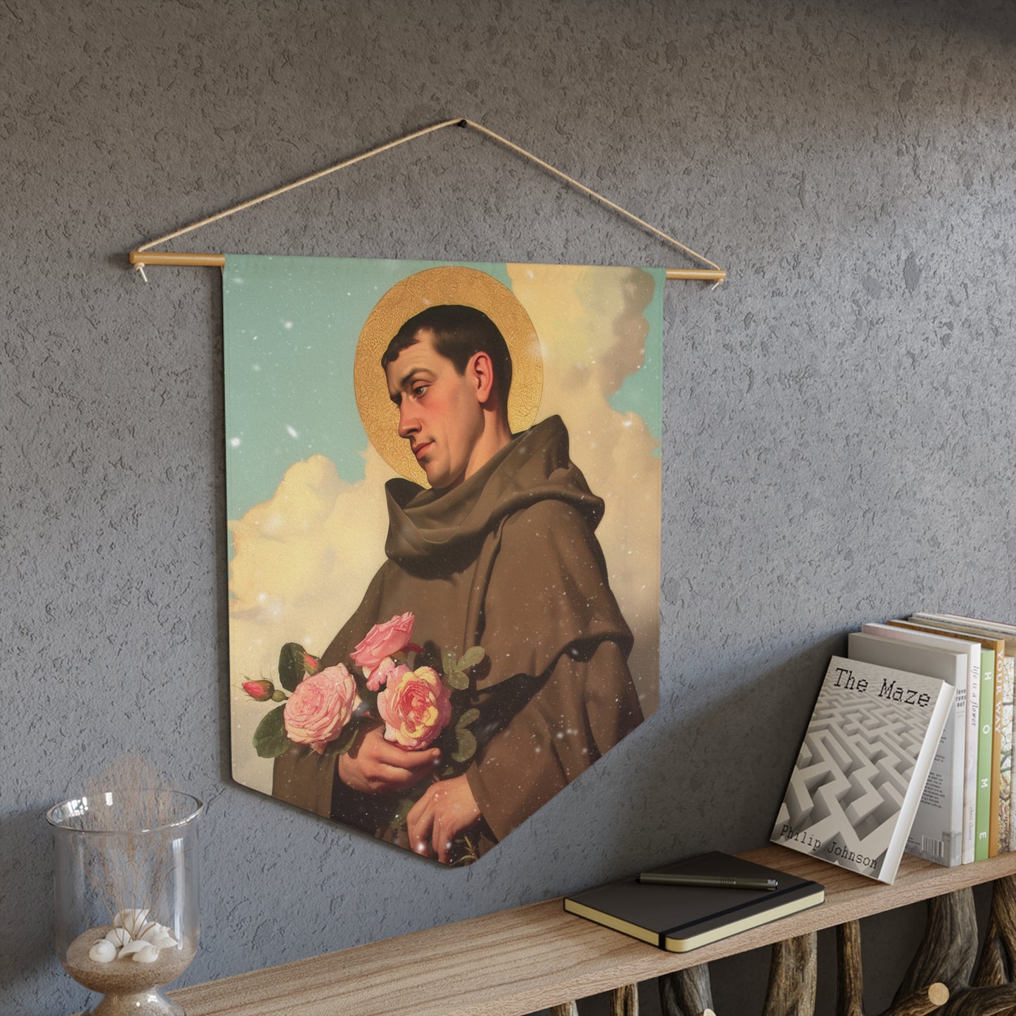 Saint Didacus of Alcala - Wall Banner / Wall Hanging - Christian Art - Prayer room - 18" x 21"