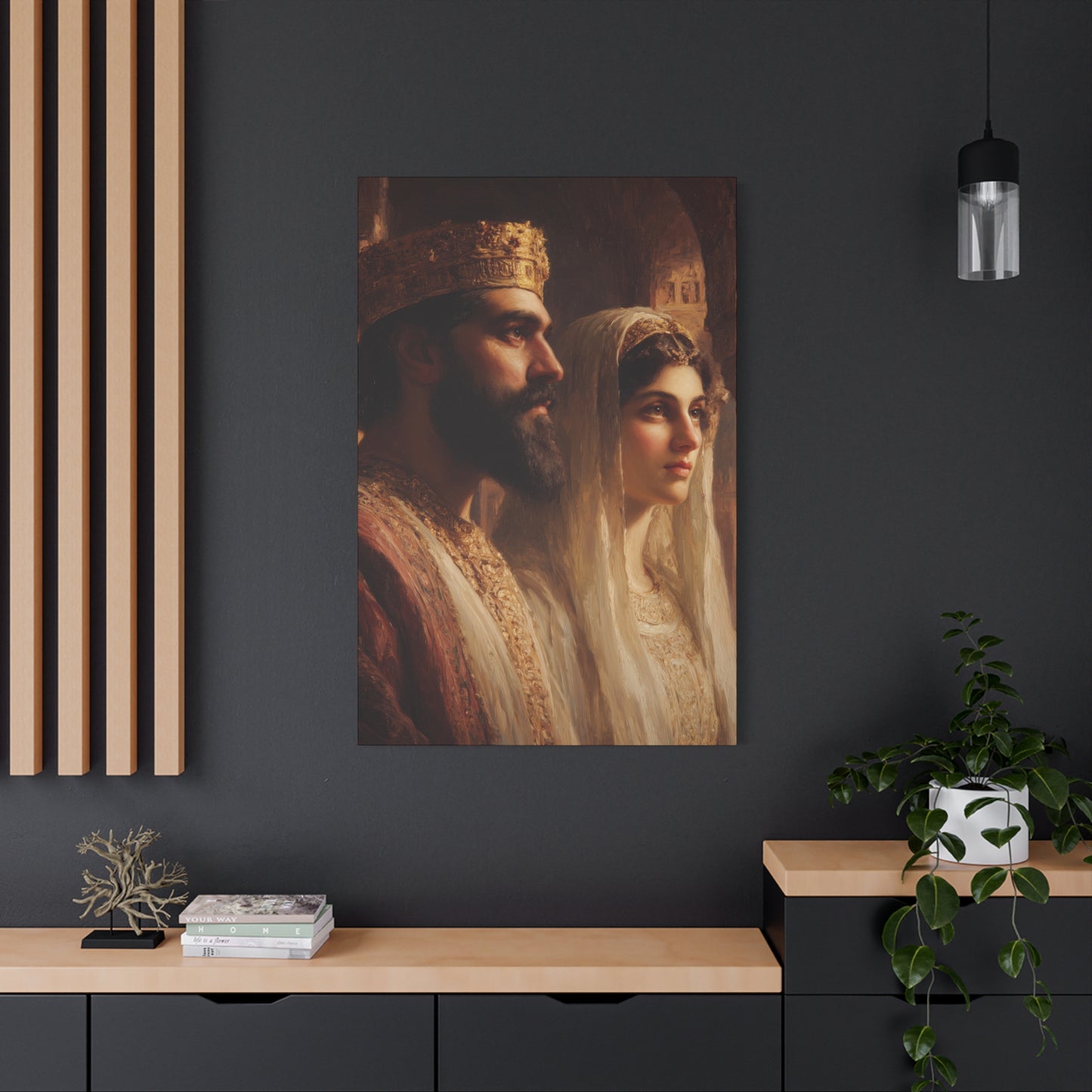 King Xerxes and Queen Esther  - Gallery Wrapped Canvas - Print - Religious Art for your Home - Catholic Art Print
